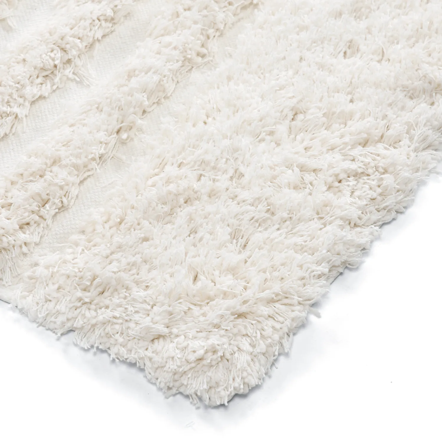 Shaggy rugs - Lindos Natural Cotton Shaggy (white)