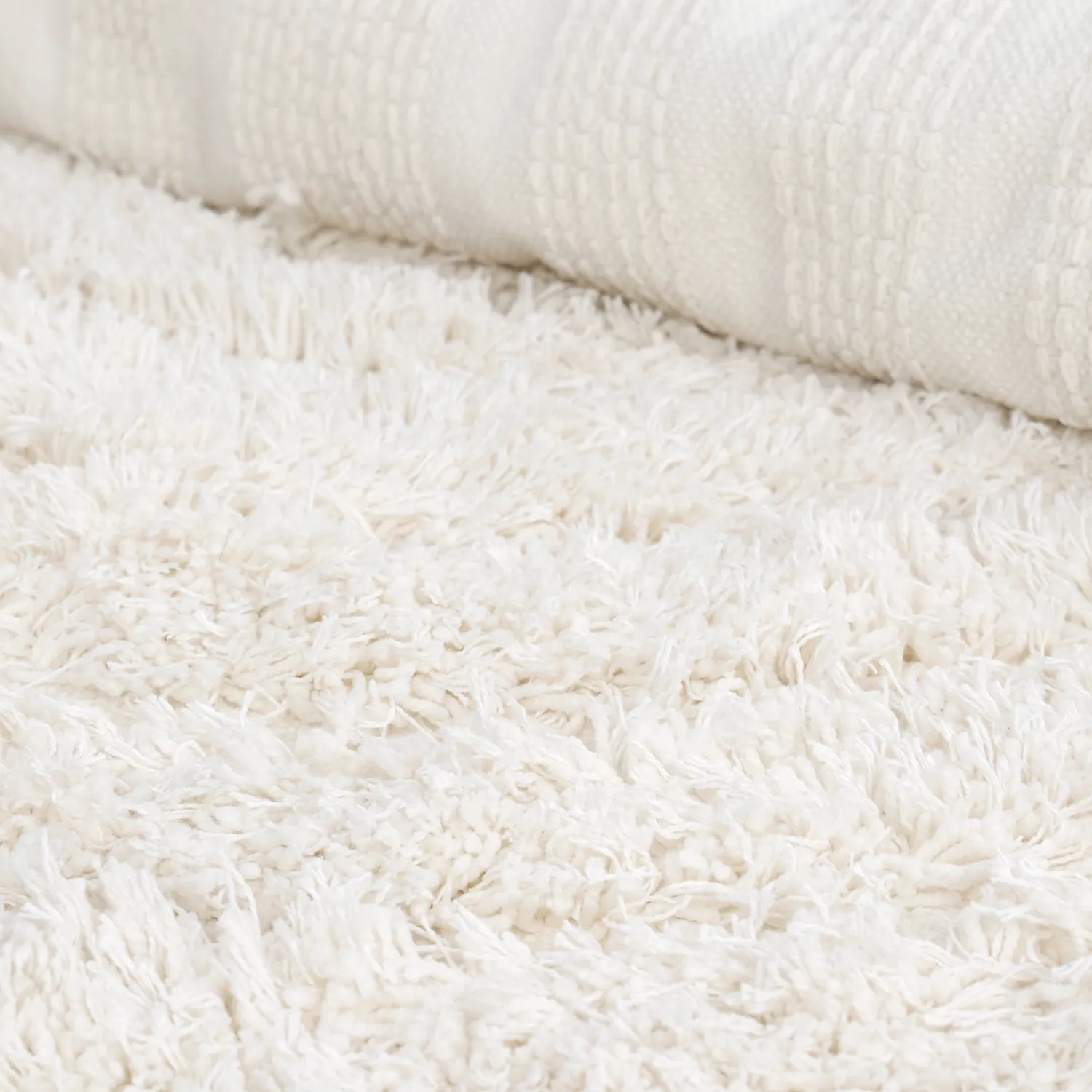 Shaggy rugs - Lindos Natural Cotton Shaggy (white)