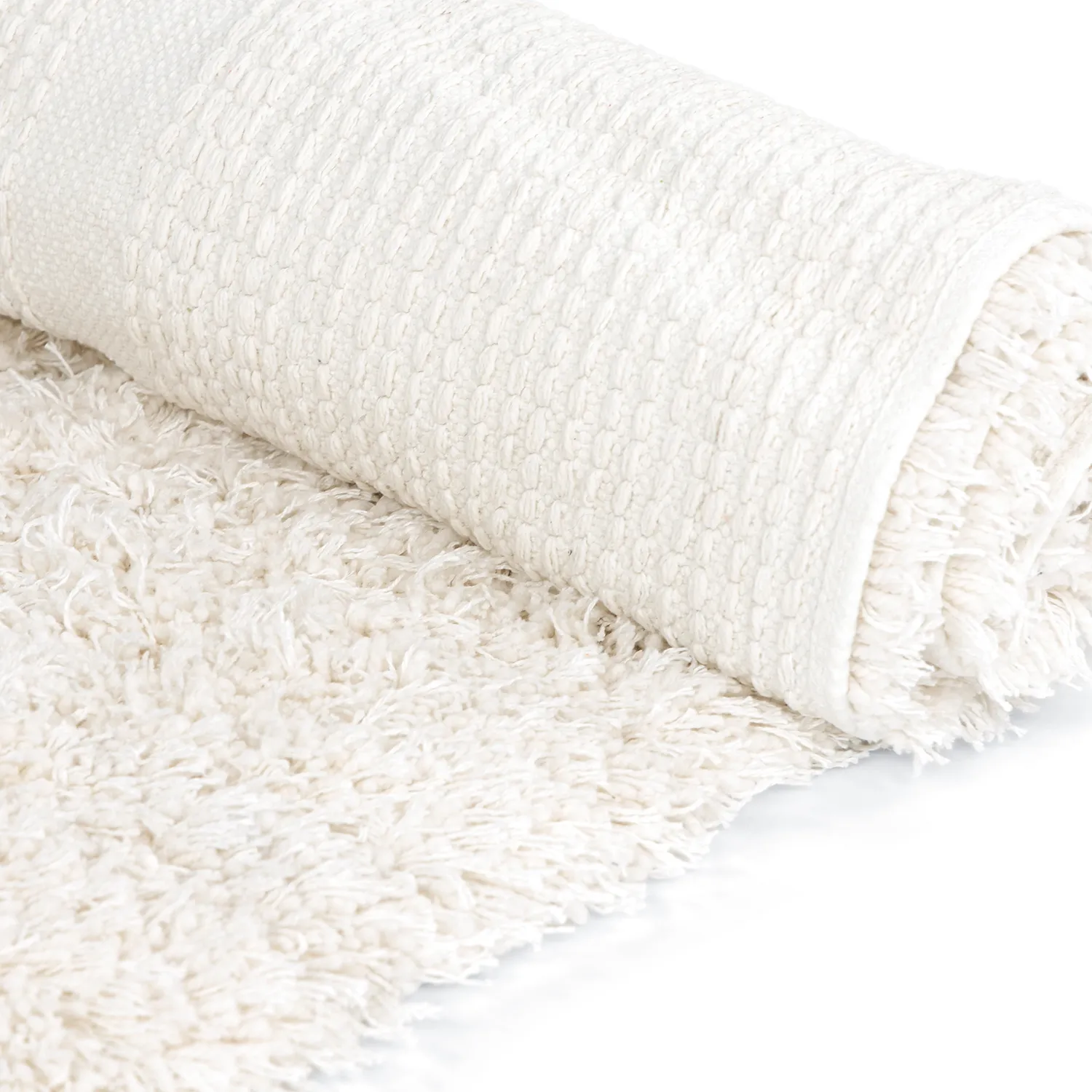 Shaggy rugs - Lindos Natural Cotton Shaggy (white)