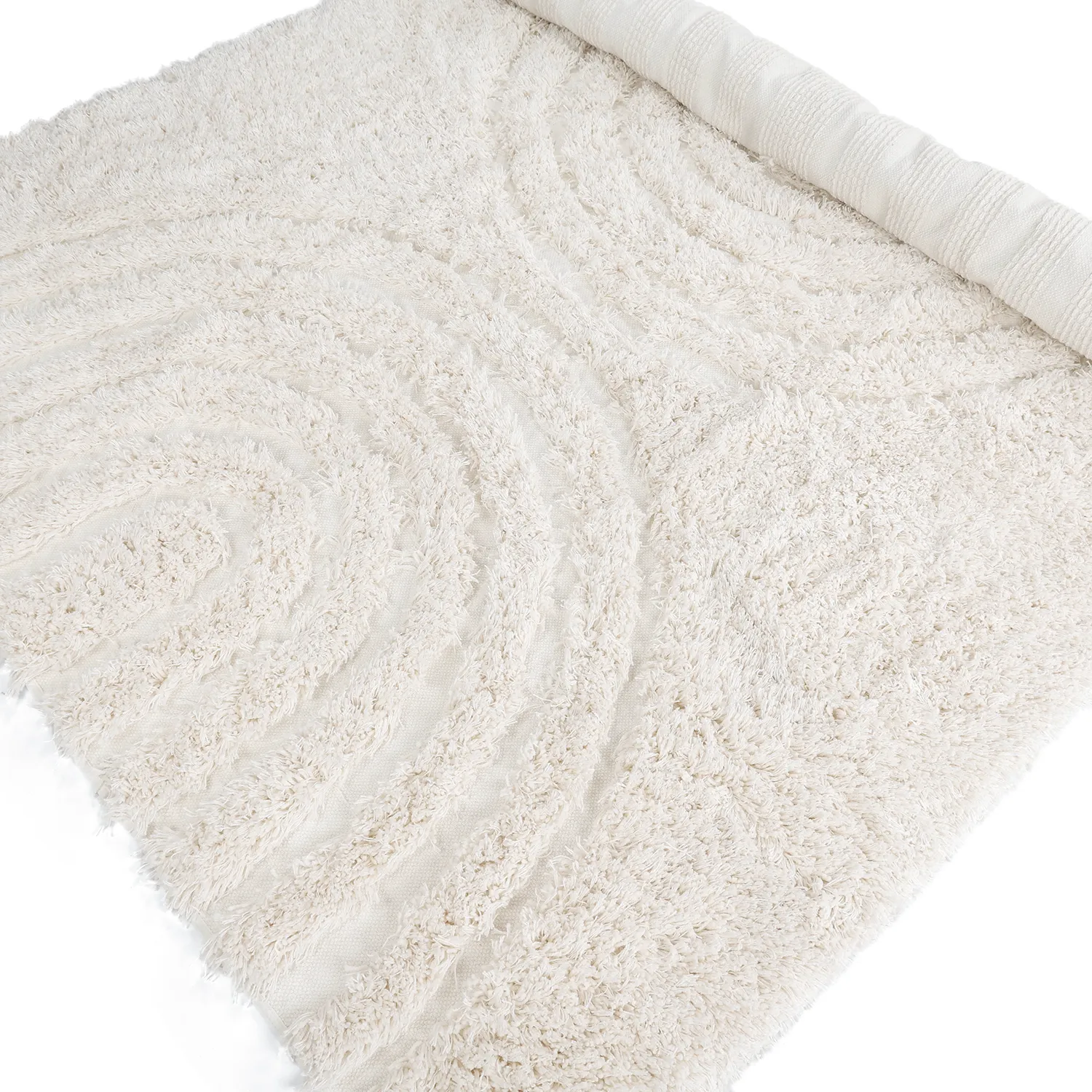 Shaggy rugs - Lindos Natural Cotton Shaggy (white)