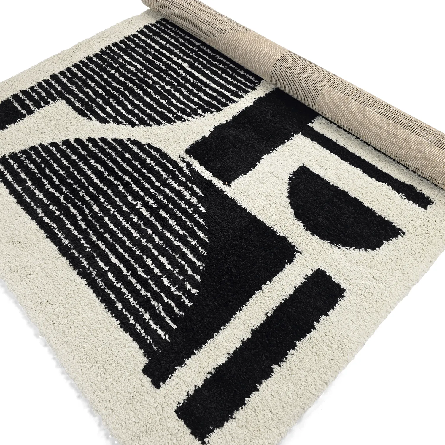 Shaggy rugs - Maron (black/white)