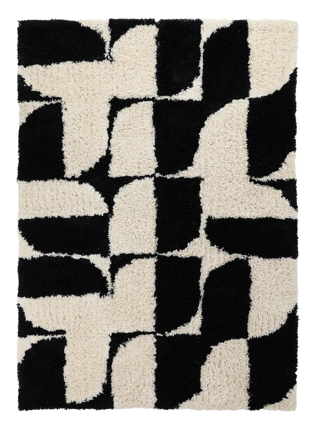 Shaggy rugs - Marvao Natural Cotton Shaggy (off-white/black)