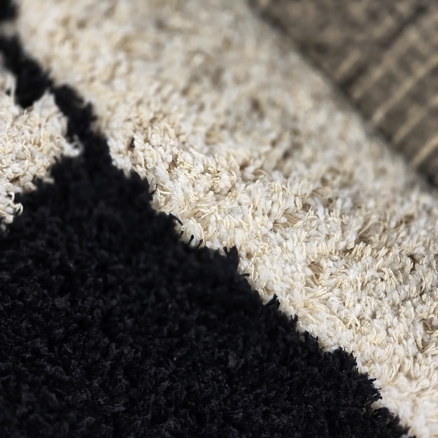 Shaggy rugs - Marvao Natural Cotton Shaggy (off-white/black)