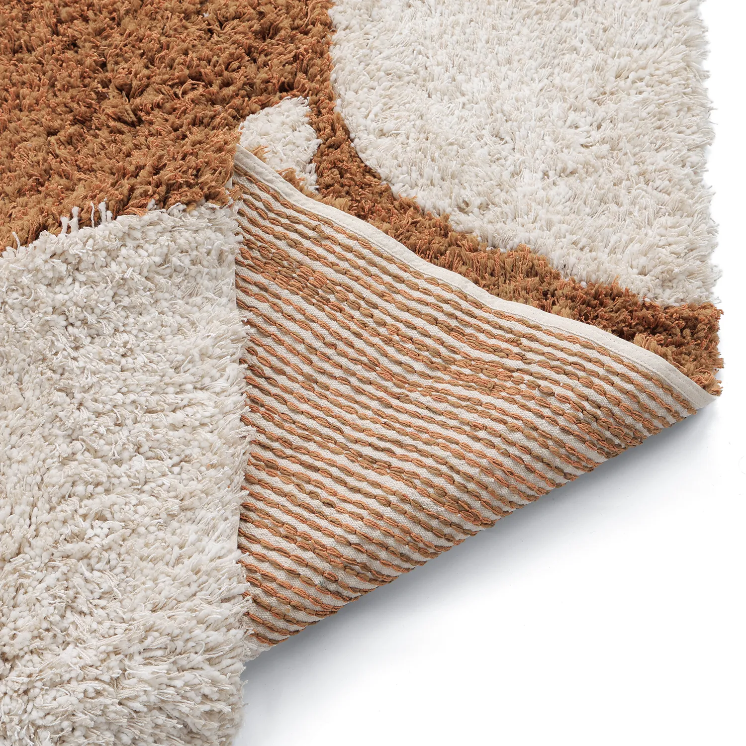 Shaggy rugs - Kalymnos Natural Cotton Shaggy (off-white/ochre)