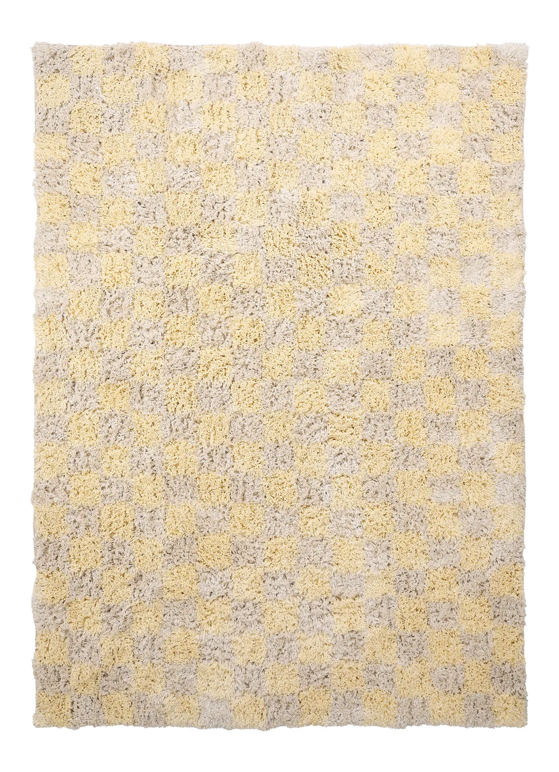 Shaggy rugs - Methoni Check Cotton Shaggy (cream/light yellow)