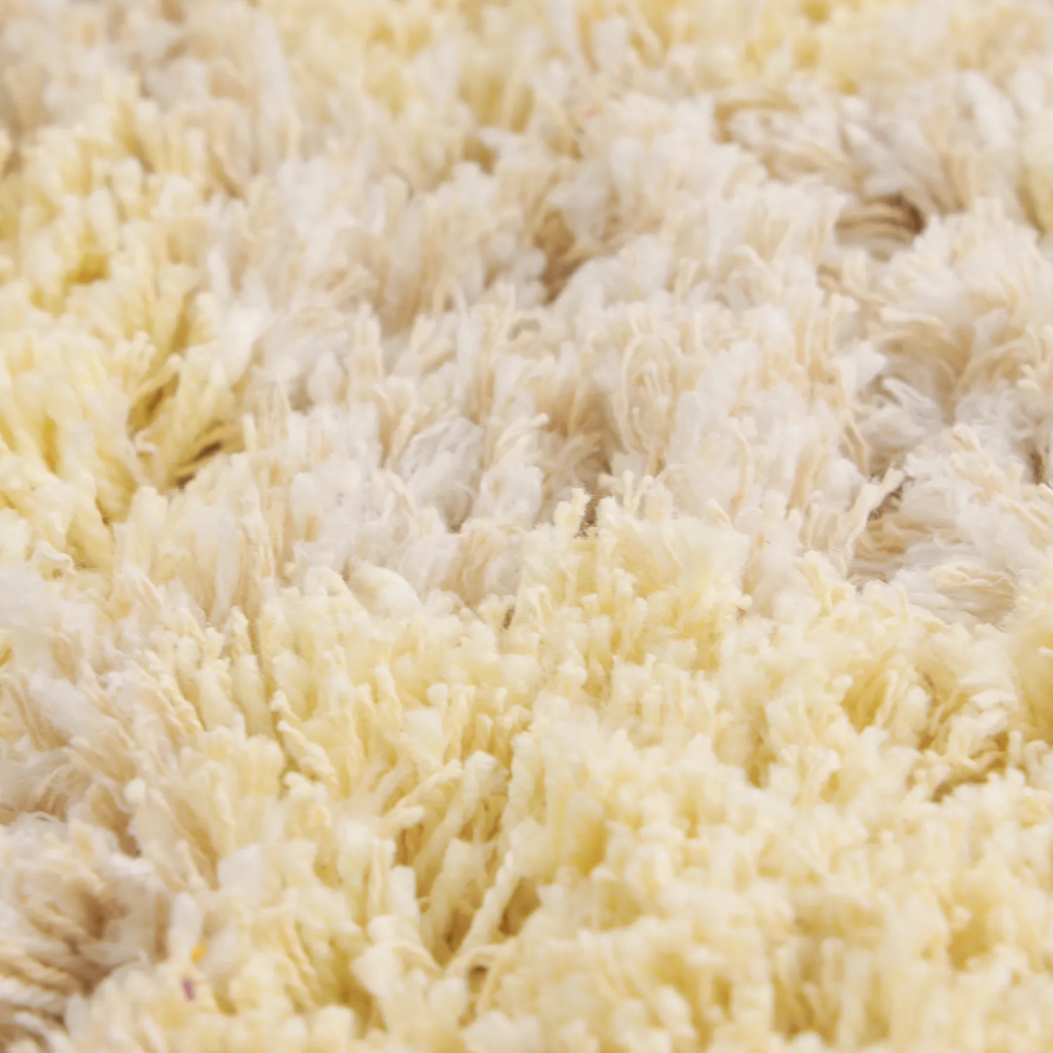 Shaggy rugs - Methoni Check Cotton Shaggy (cream/light yellow)