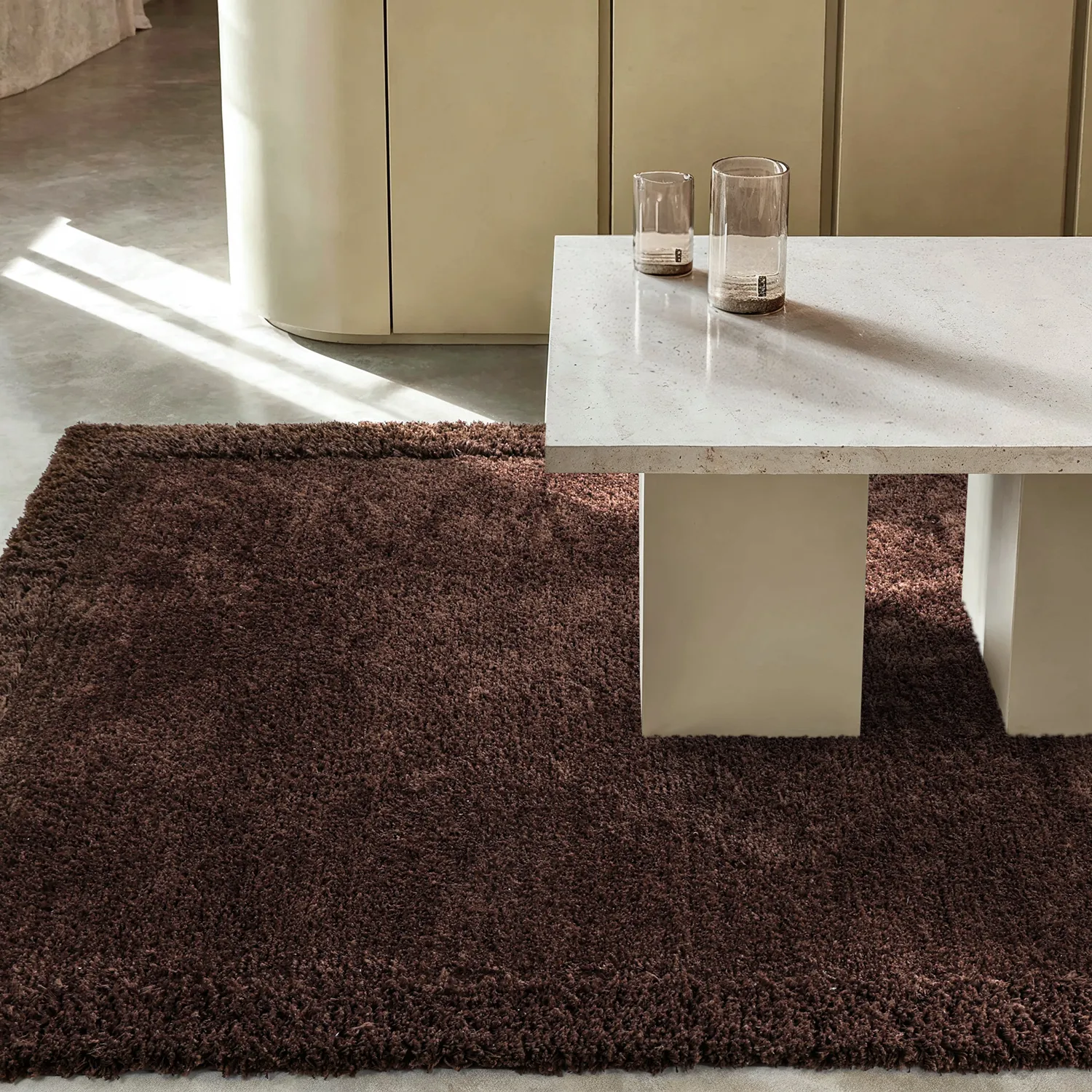 Shaggy rugs - Molyvos Natural Cotton Shaggy (brown)