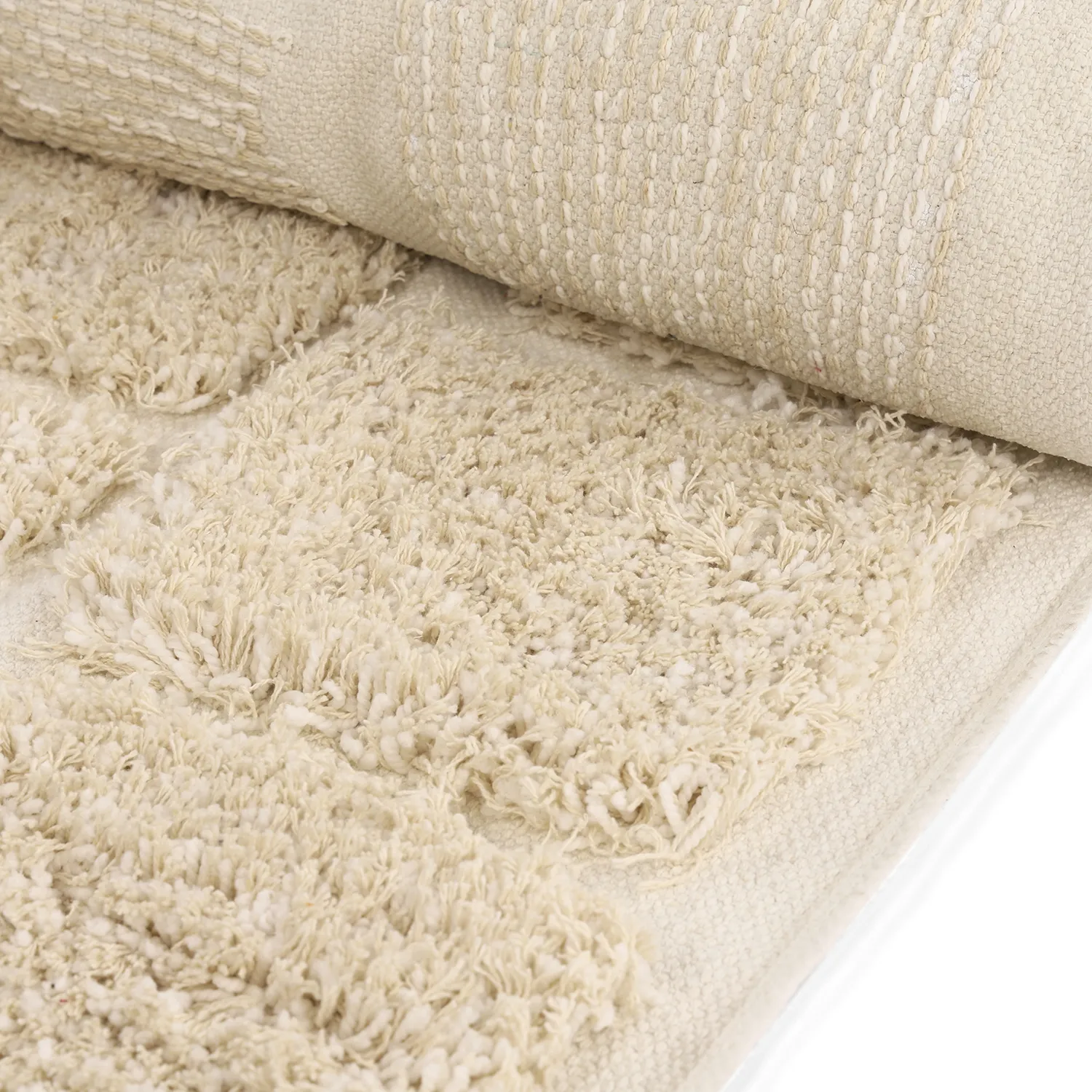 Shaggy rugs - Otranto Natural Cotton Shaggy (off-white)