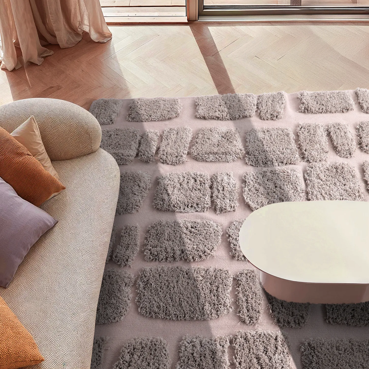 Shaggy rugs - Otranto Natural Cotton Shaggy (taupe)
