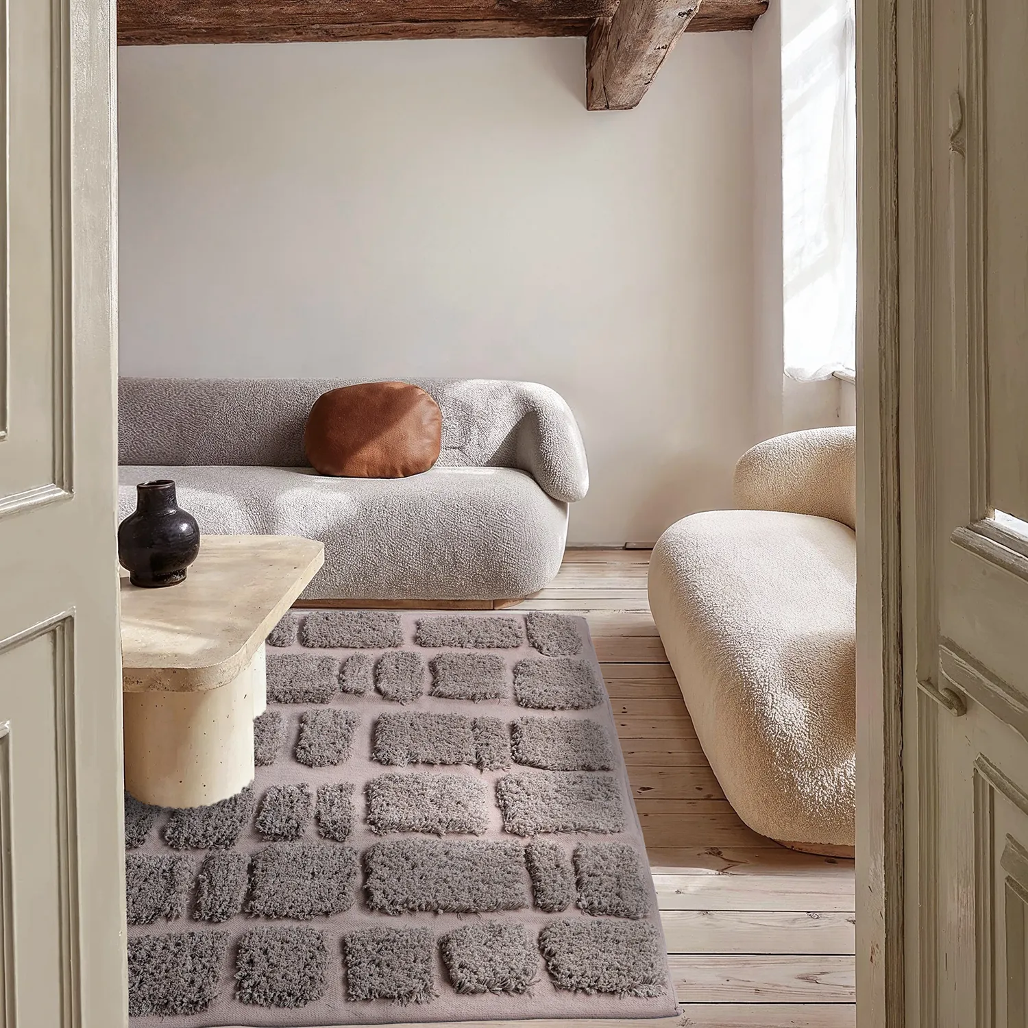 Shaggy rugs - Otranto Natural Cotton Shaggy (taupe)