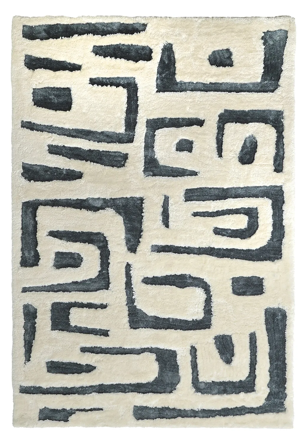 Shaggy rugs - Palmyra (white/navy blue)