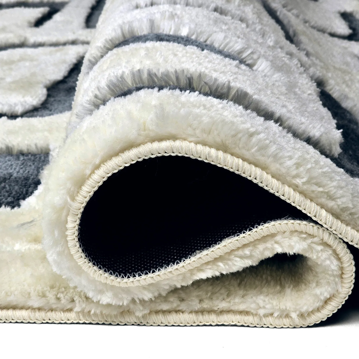 Shaggy rugs - Palmyra (white/navy blue)