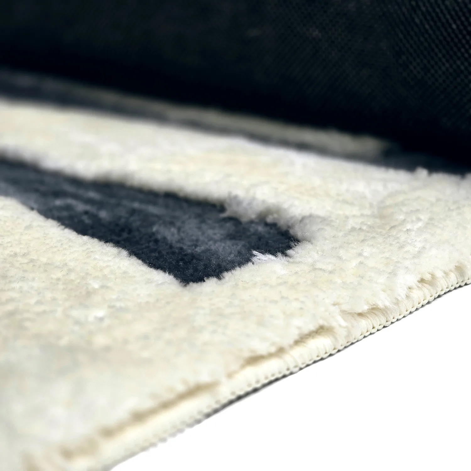 Shaggy rugs - Palmyra (white/navy blue)