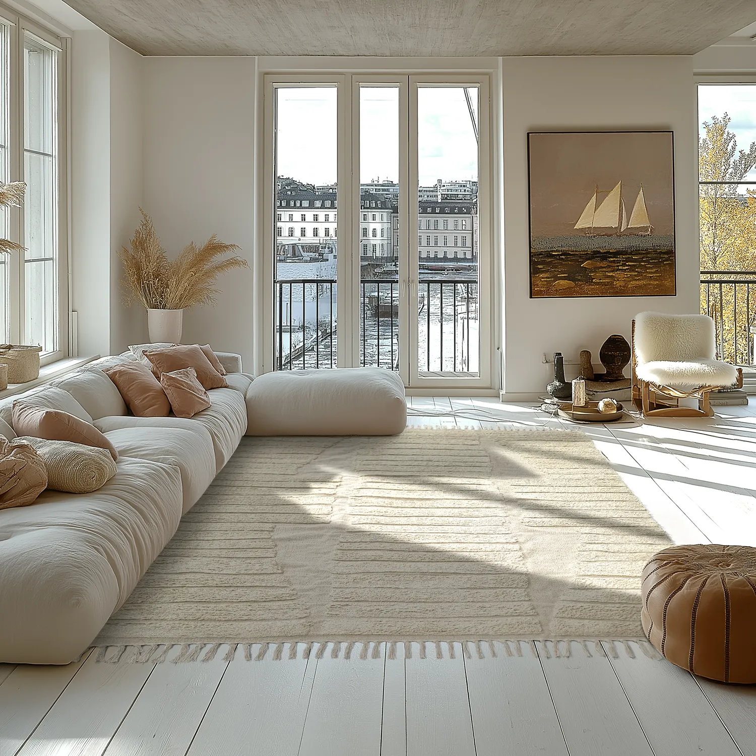 Shaggy rugs - Rani Natural Cotton Shaggy (beige)