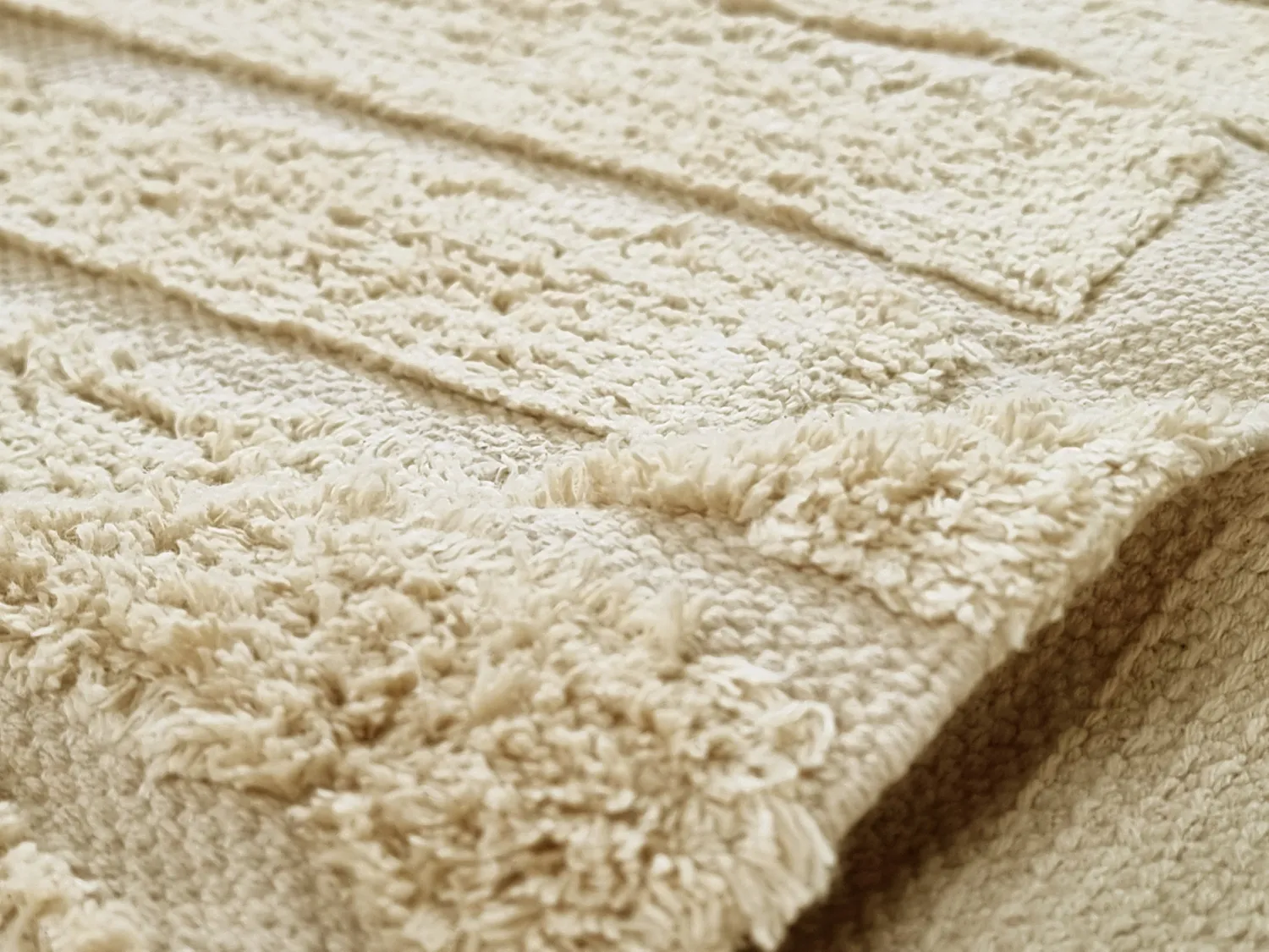 Shaggy rugs - Rani Natural Cotton Shaggy (beige)
