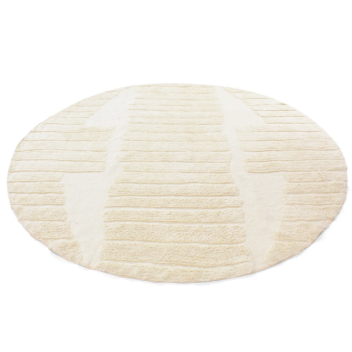 Round rug - Rani Natural Cotton Shaggy (beige)