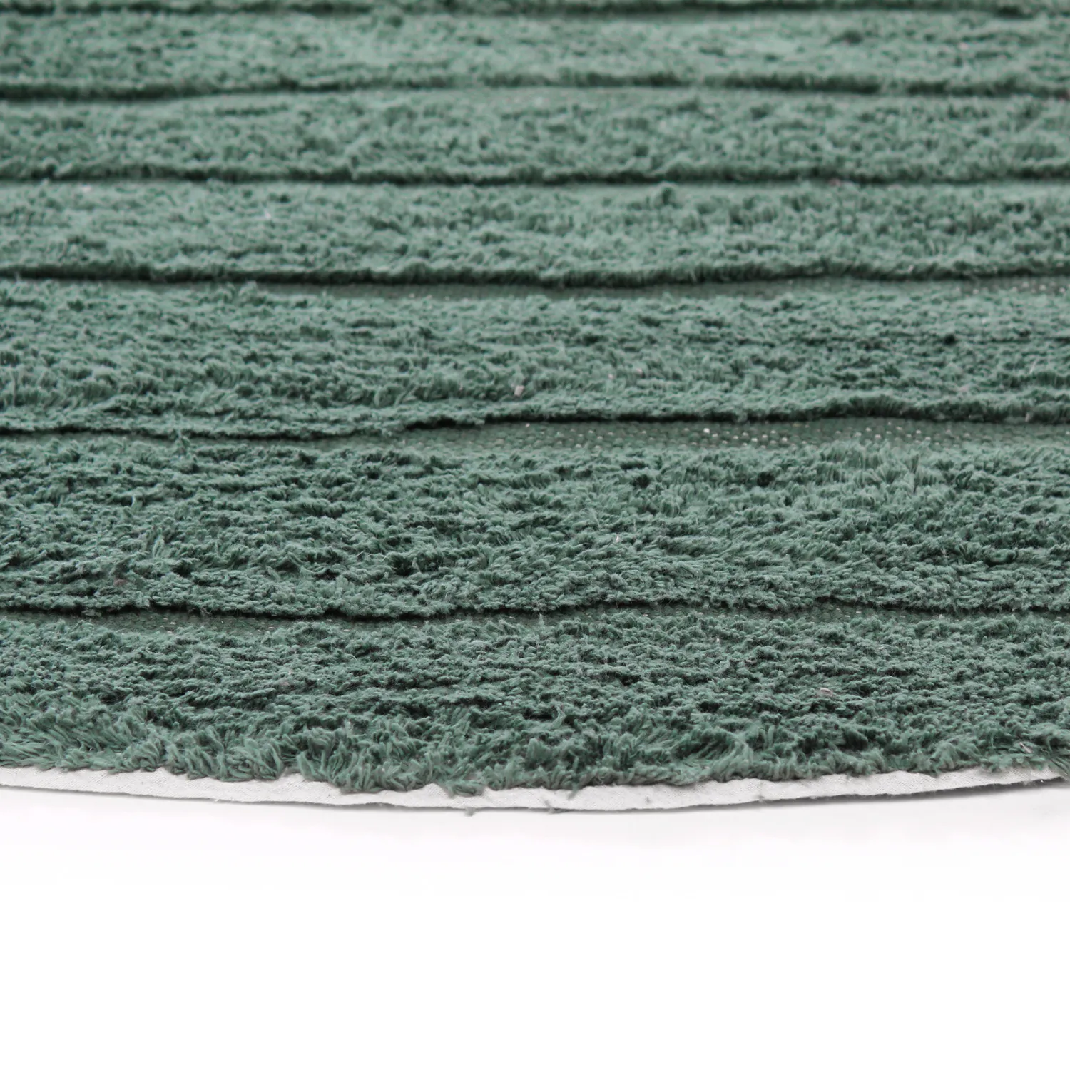 Round rug - Rani Natural Cotton Shaggy (green)