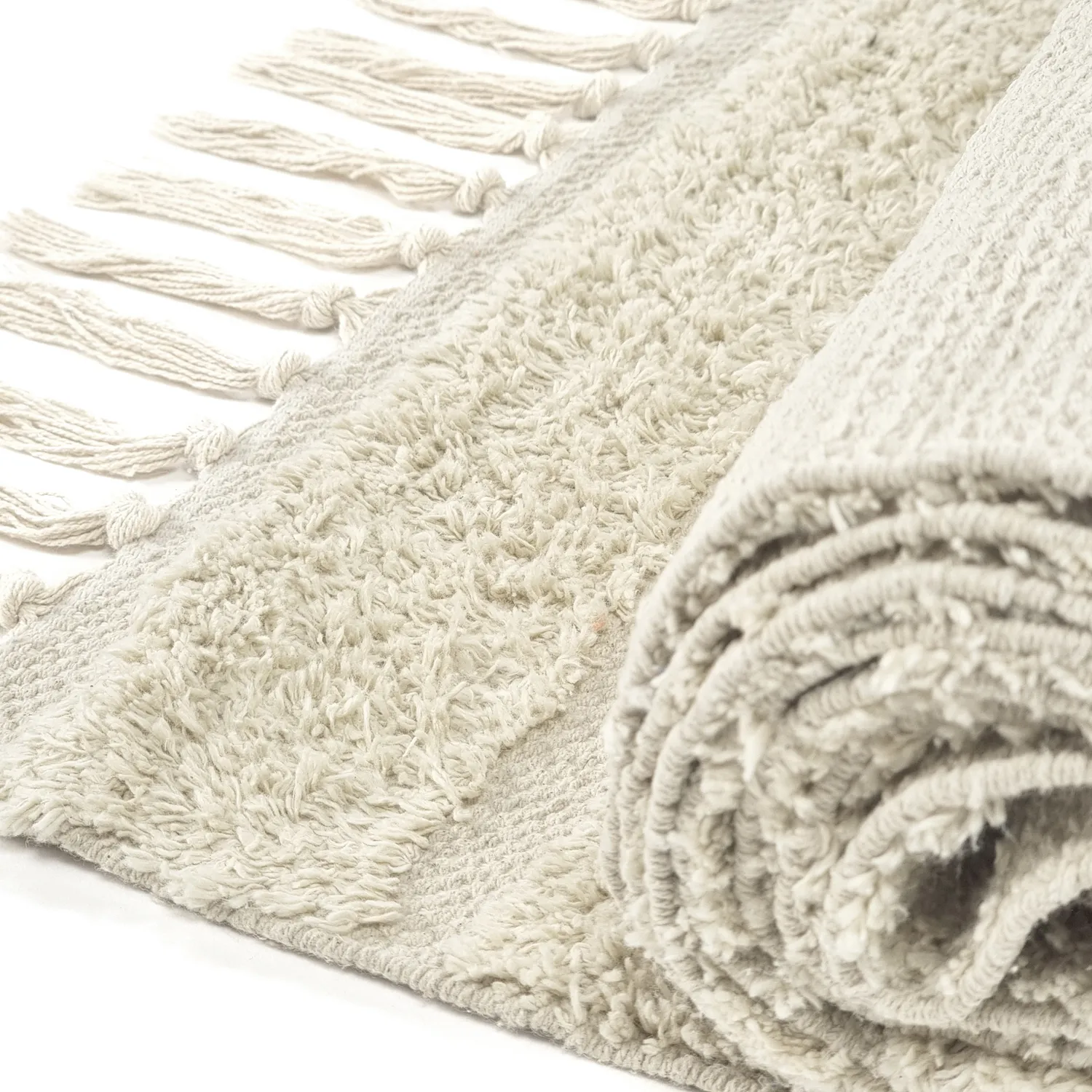 Shaggy rugs - Rani Natural Cotton Shaggy (off-white)