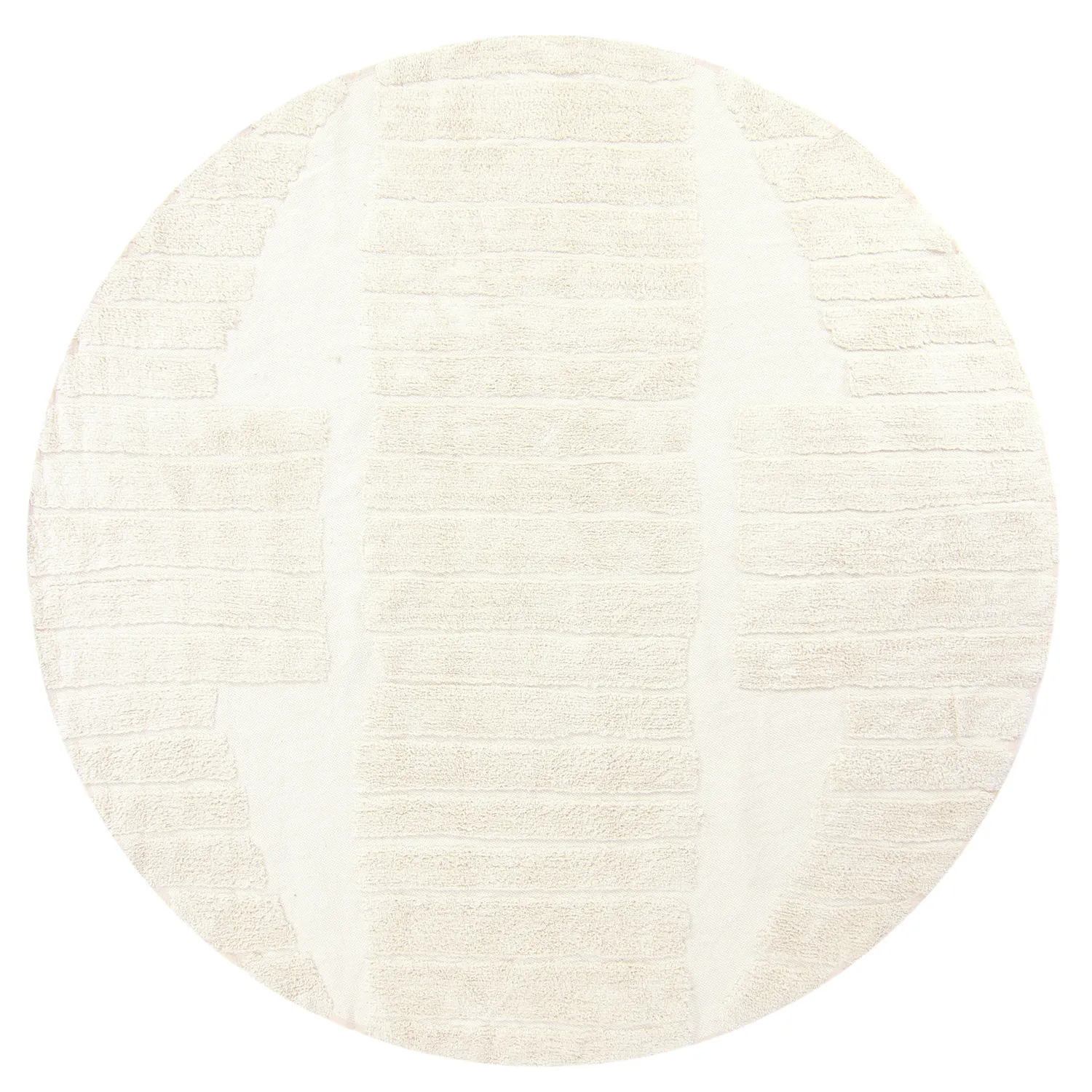 Round rug - Rani Natural Cotton Shaggy (off-white)