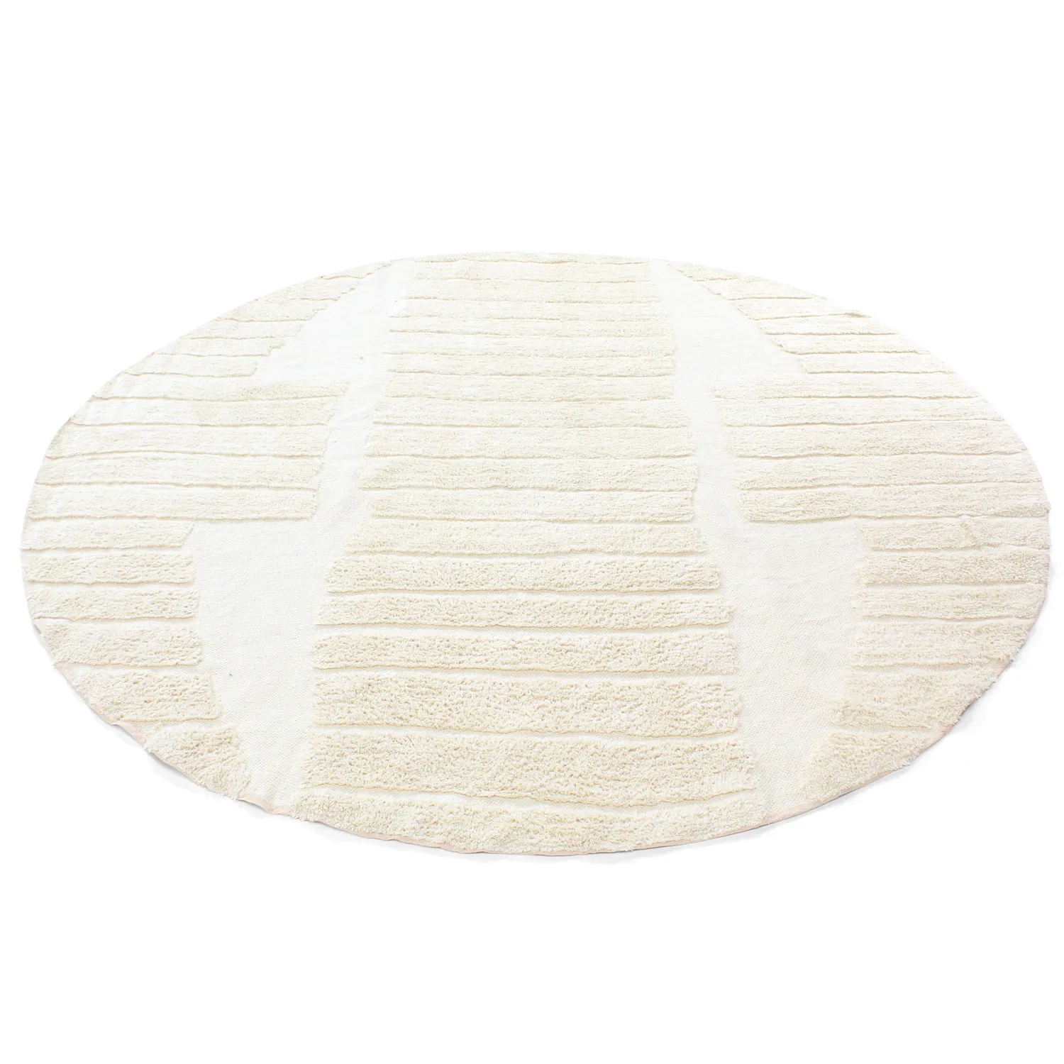 Round rug - Rani Natural Cotton Shaggy (off-white)