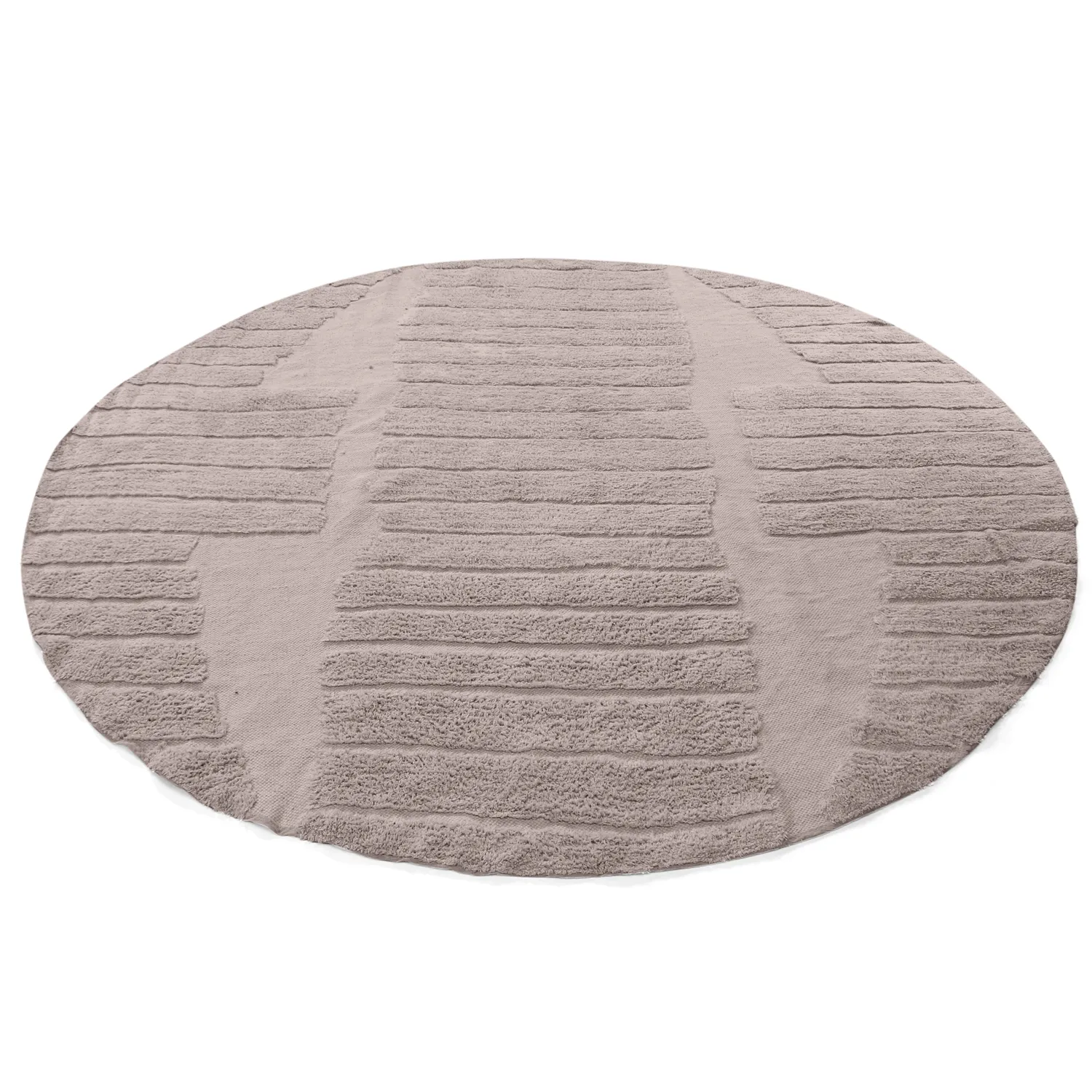 Round rug - Rani Natural Cotton Shaggy (taupe)