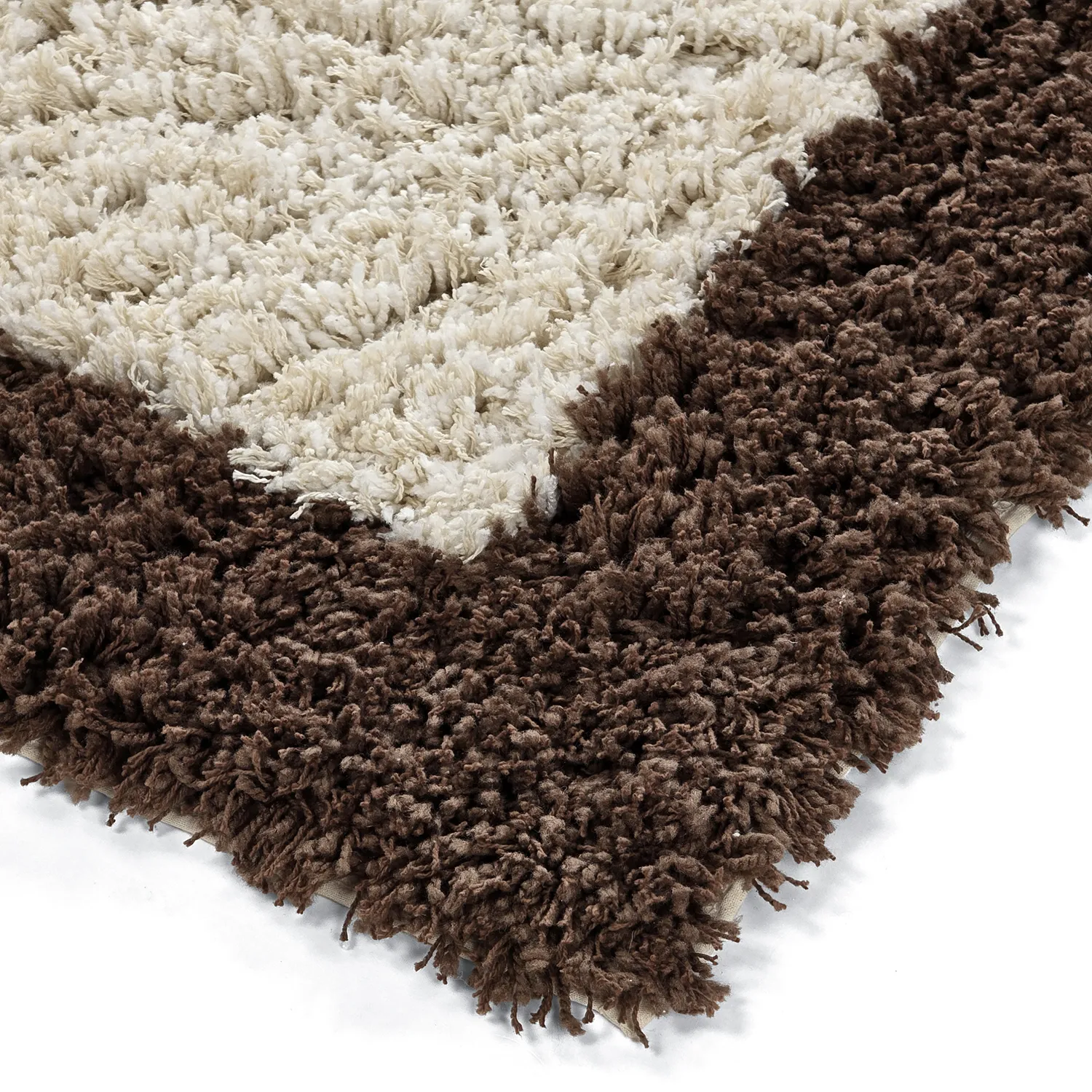 Shaggy rugs - Sagres Natural Cotton Shaggy (off-white/brown)