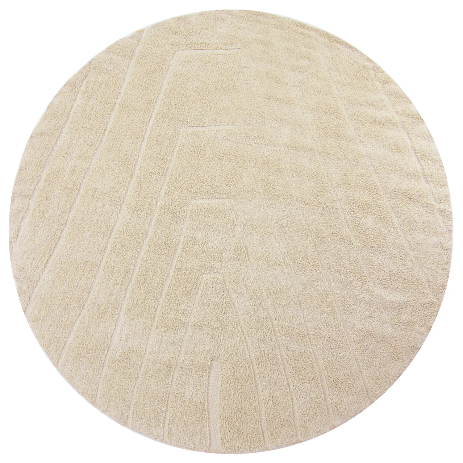 Round rug - Sivia Natural Cotton Shaggy (beige)