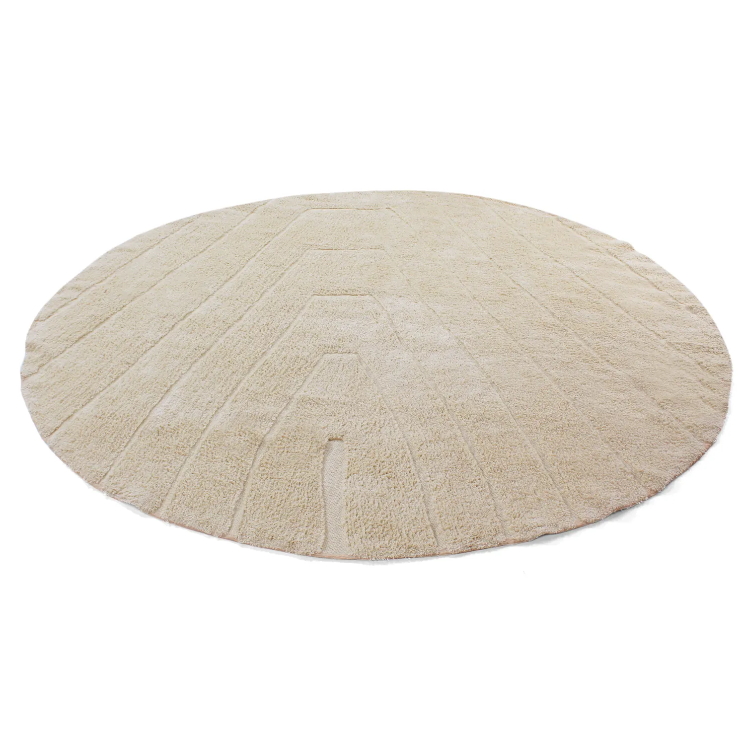 Round rug - Sivia Natural Cotton Shaggy (beige)