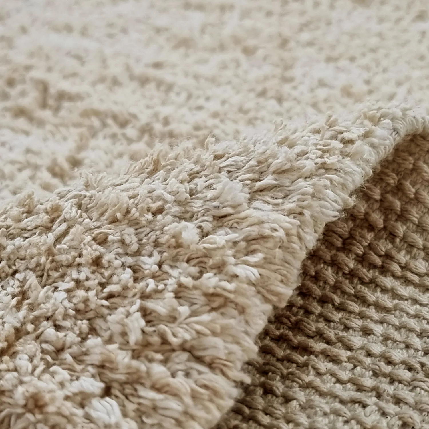 Round rug - Sivia Natural Cotton Shaggy (beige)