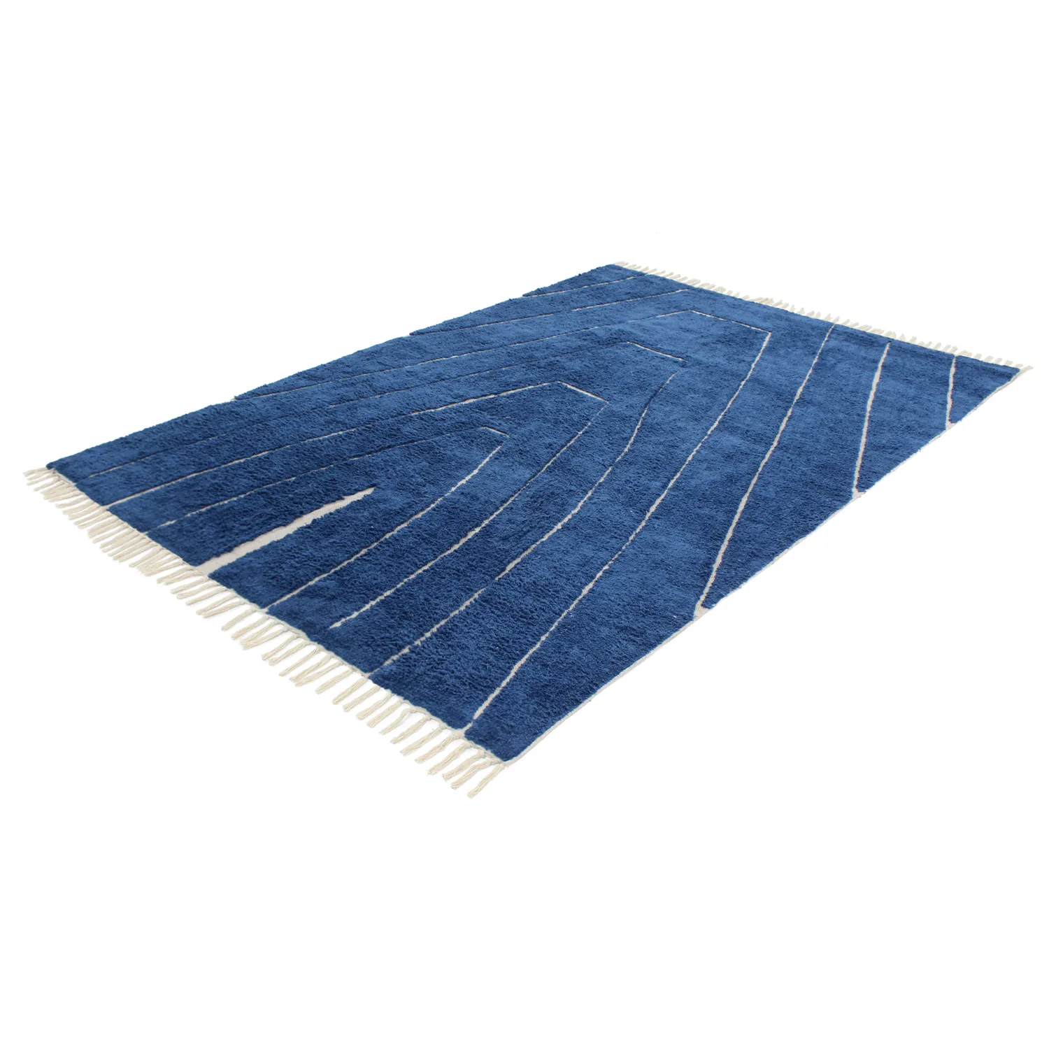 Shaggy rugs - Sivia Natural Cotton Shaggy (blue)