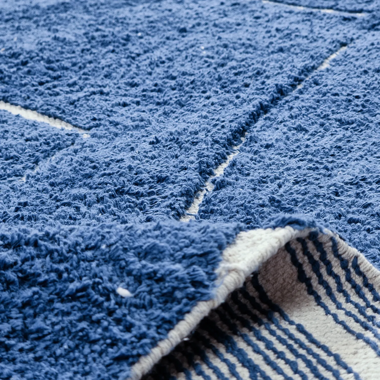 Shaggy rugs - Sivia Natural Cotton Shaggy (blue)