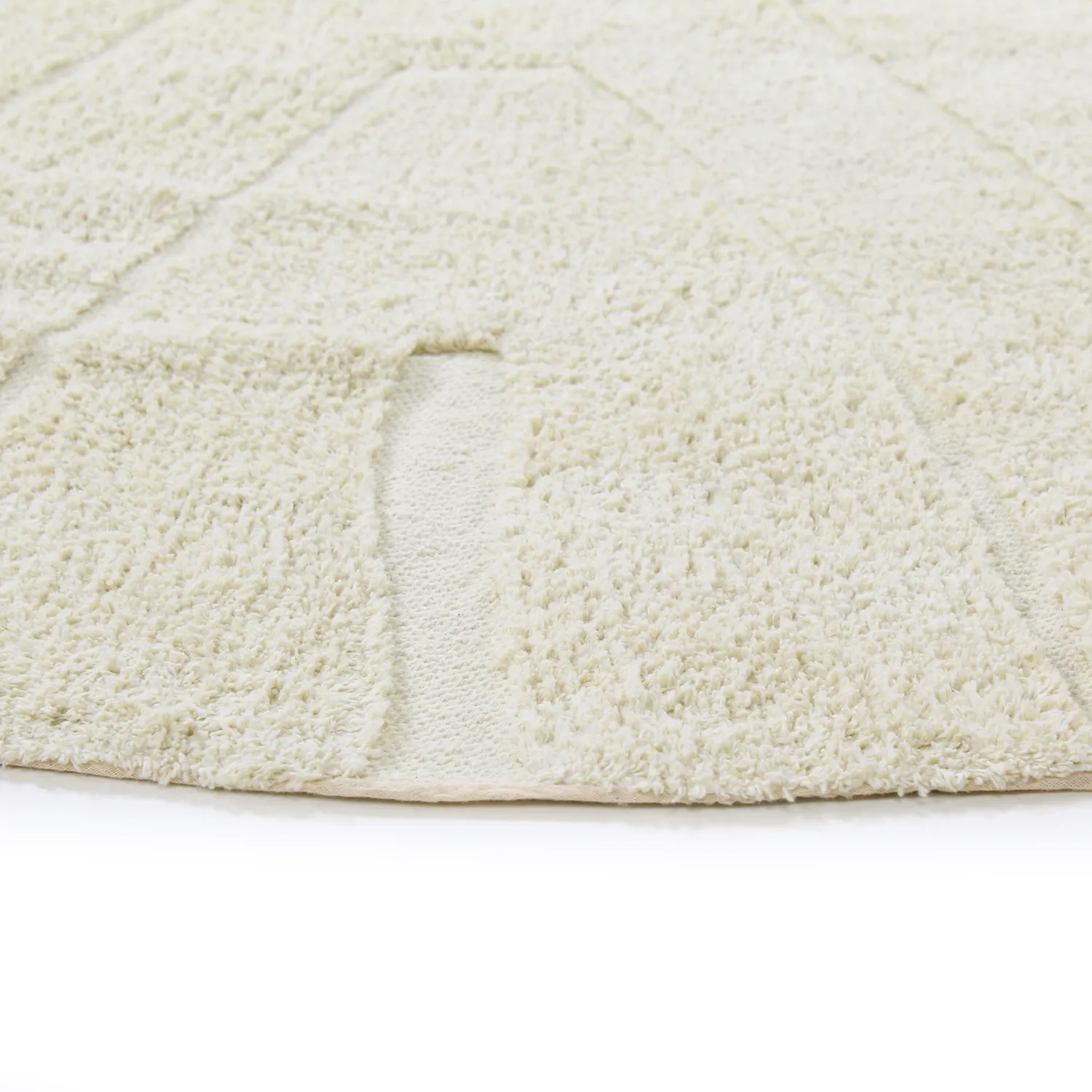 Round rug - Sivia Natural Cotton Shaggy (off-white)
