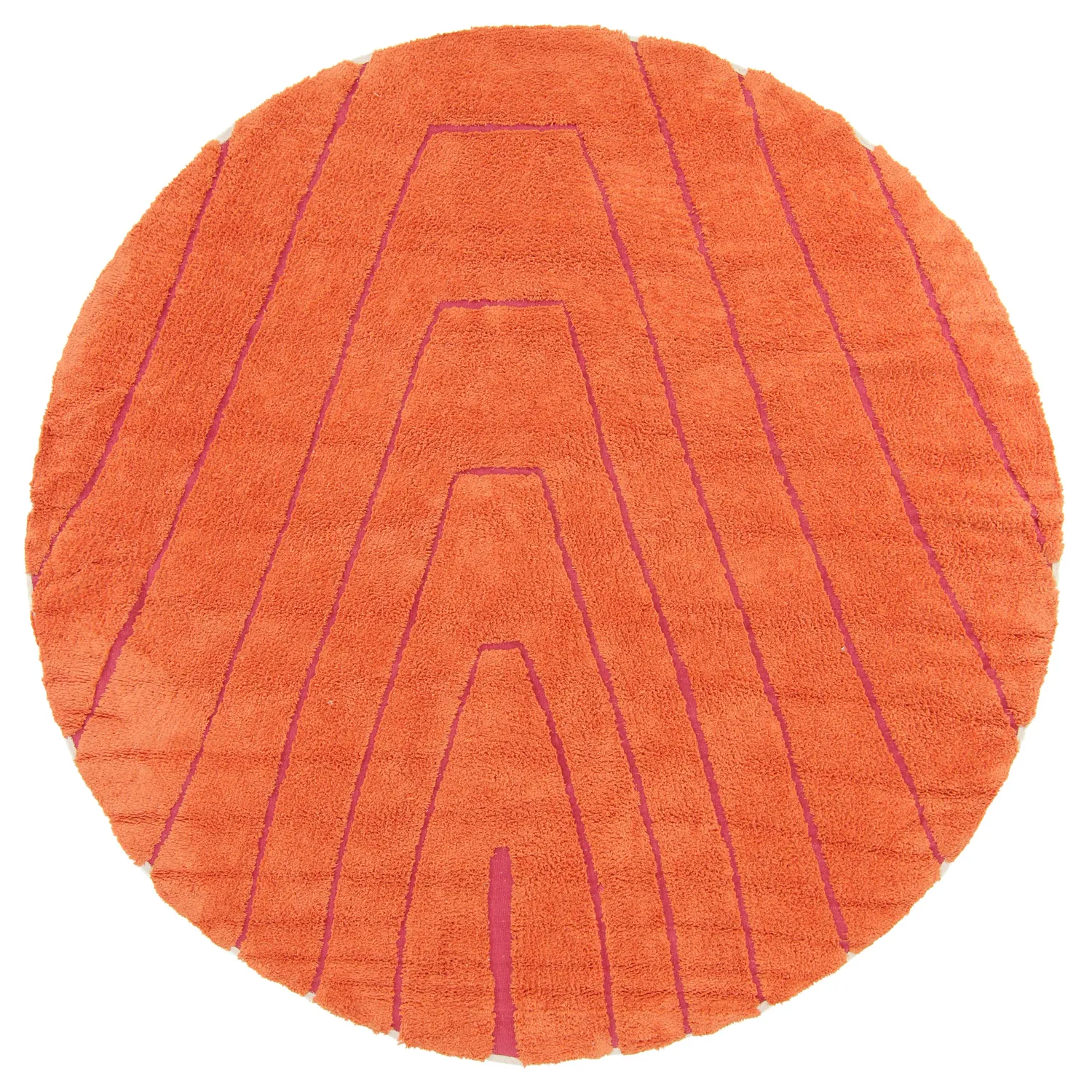 Round rug - Sivia Natural Cotton Shaggy (red/orange)