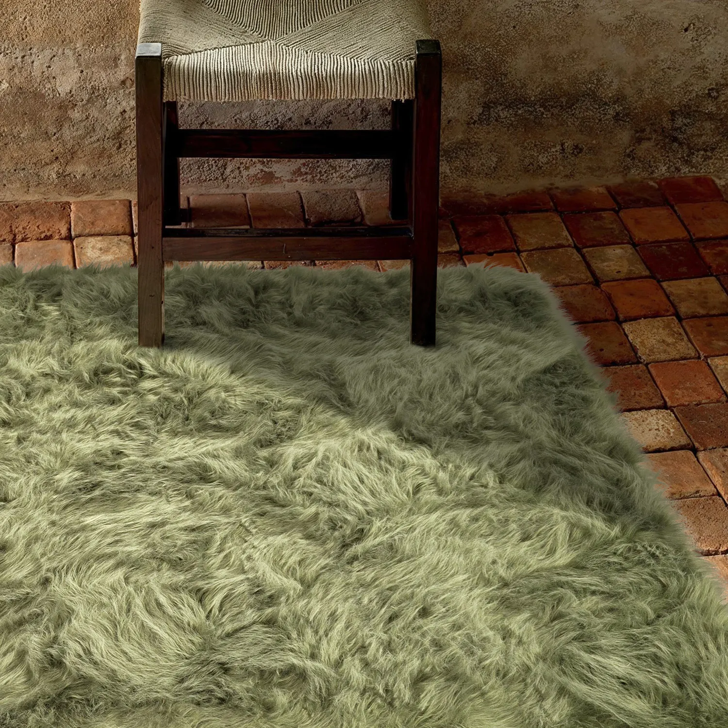Shaggy rugs - Sohar (green)