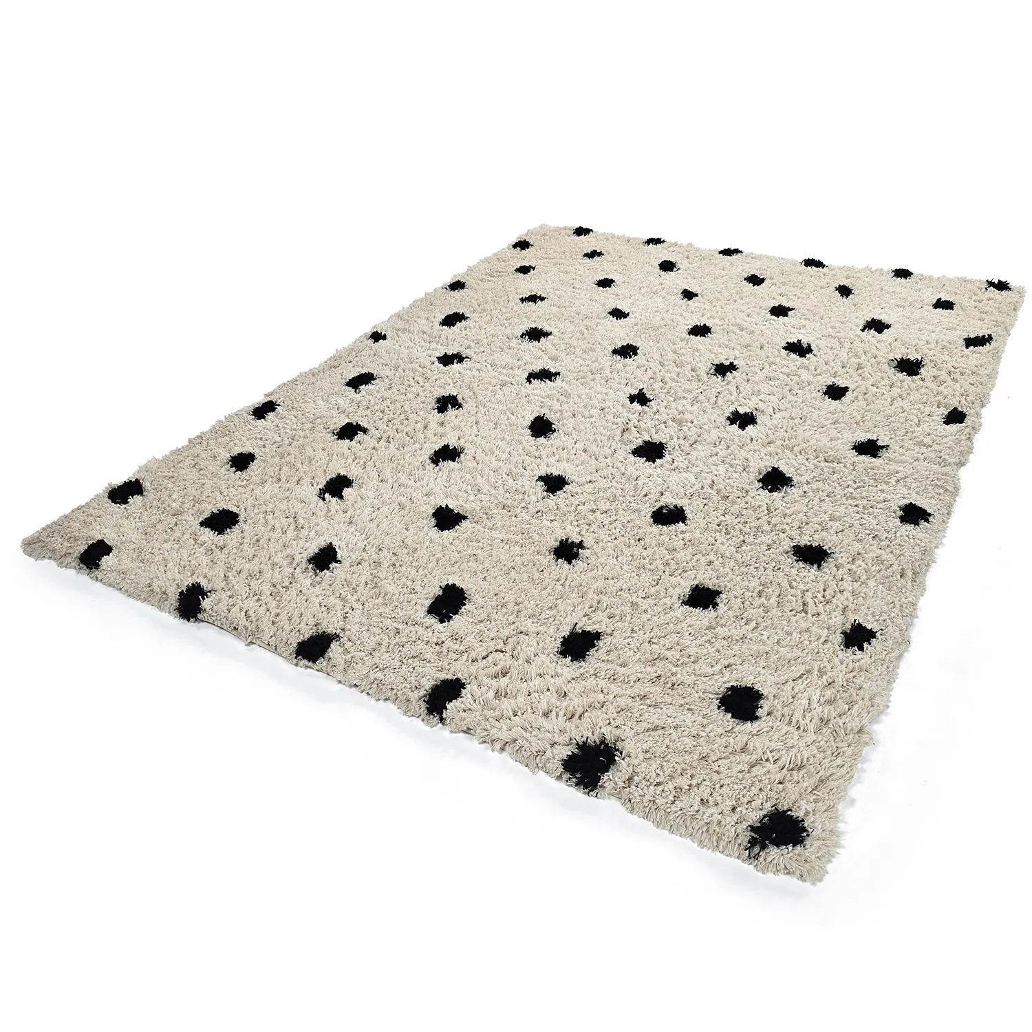 Shaggy rugs - Soria Natural Cotton Shaggy (off-white/black)