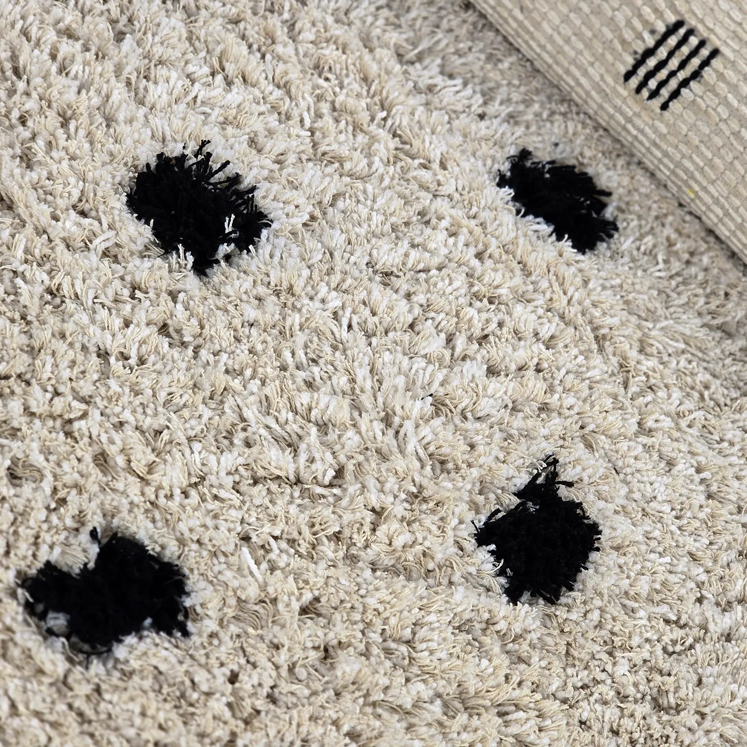 Shaggy rugs - Soria Natural Cotton Shaggy (off-white/black)