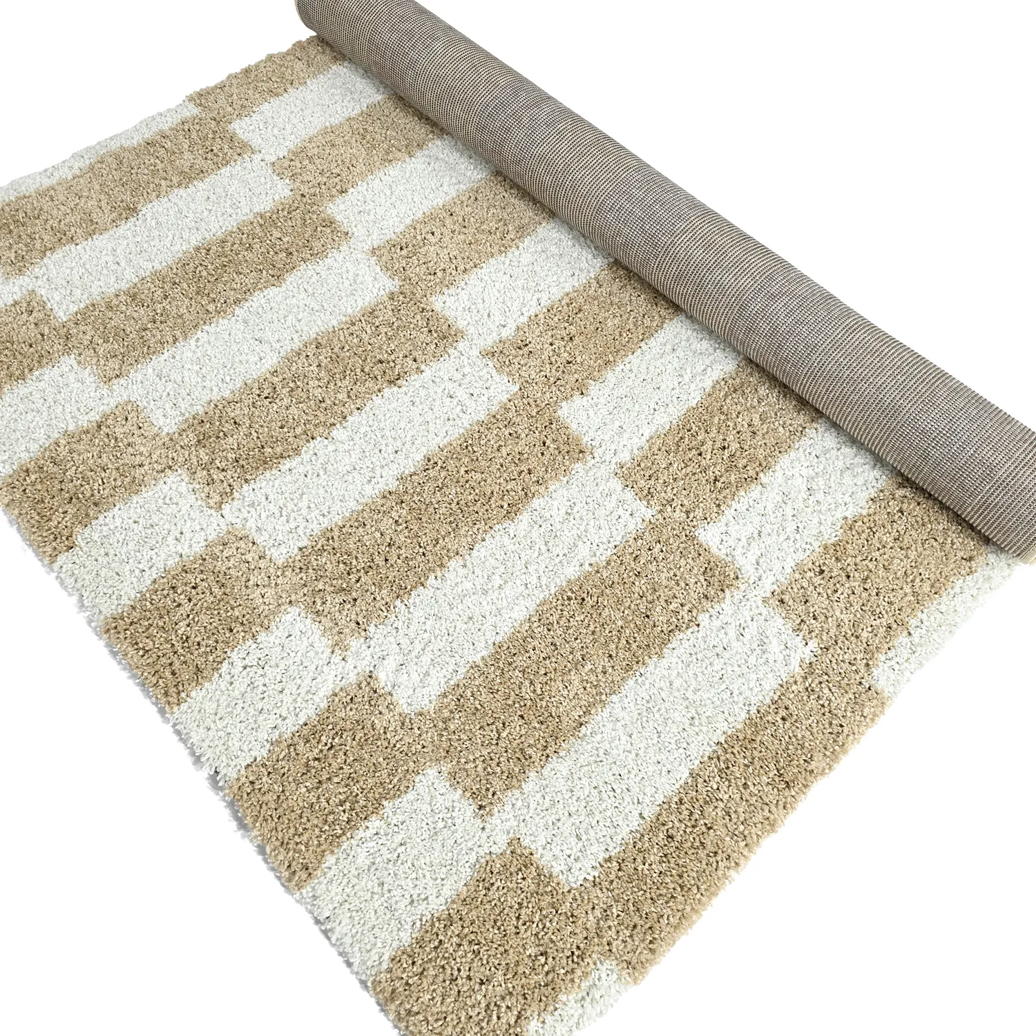 Shaggy rugs - Tamri (beige/white)