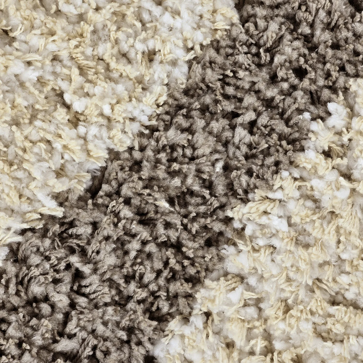 Shaggy rugs - Thira Stripe Cotton Shaggy (cream/taupe)