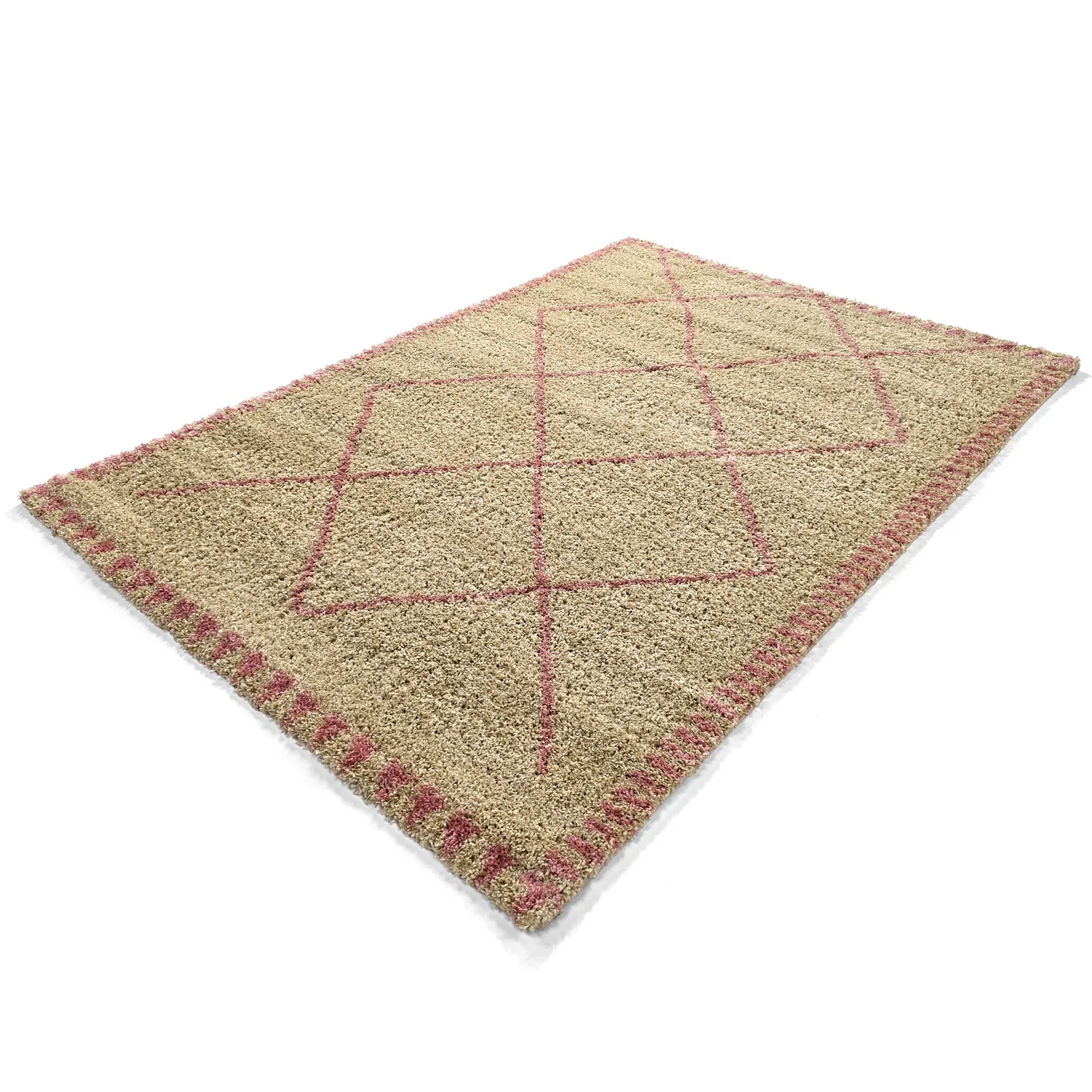 Shaggy rugs - Tiznit (beige/pink)