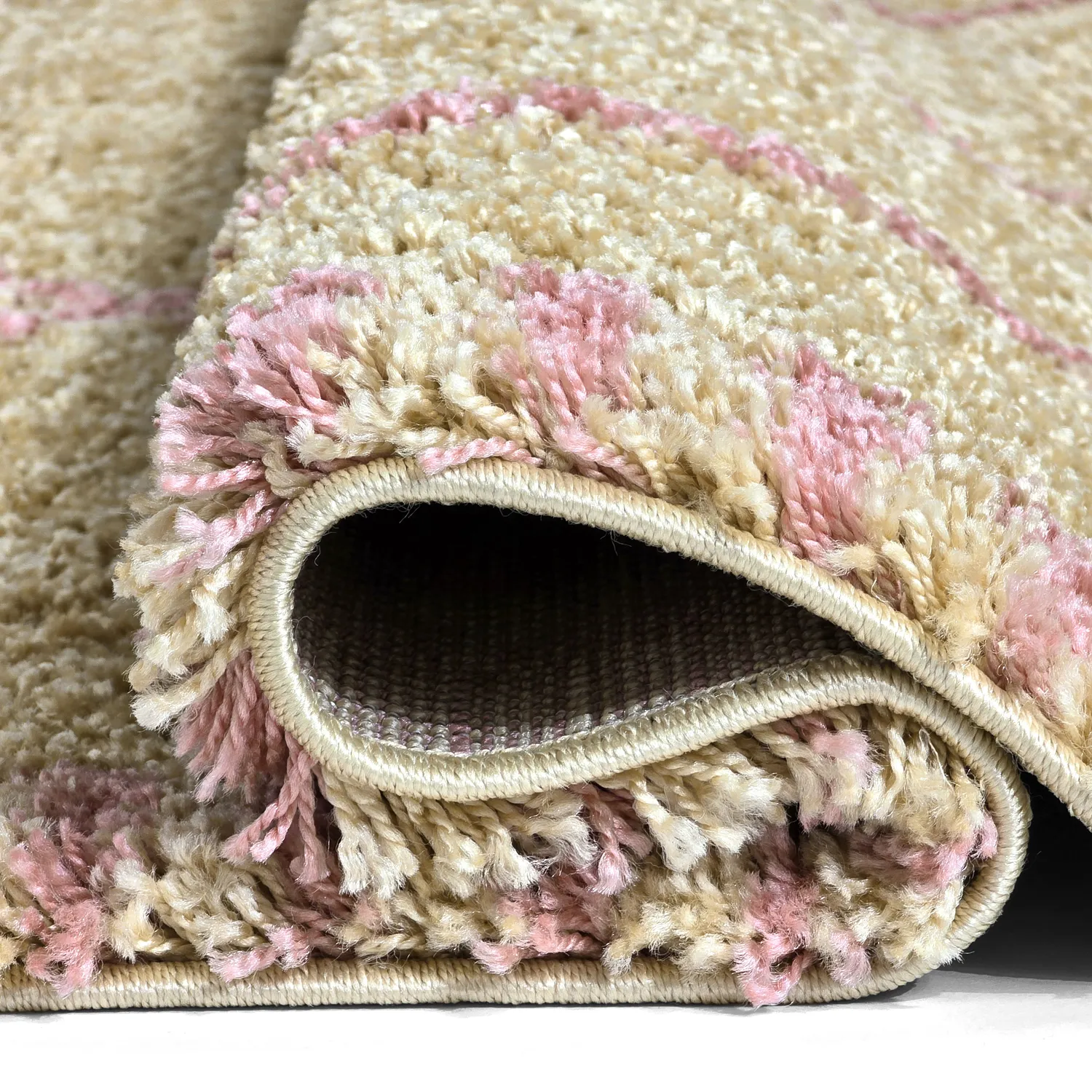 Shaggy rugs - Tiznit (beige/pink)