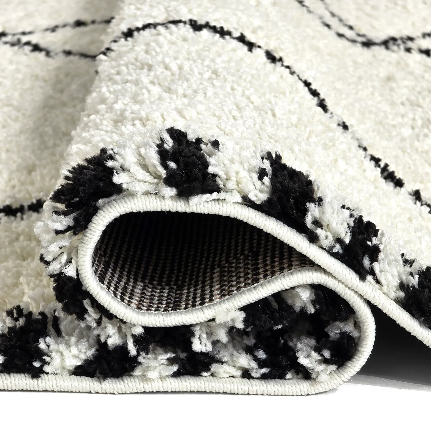 Shaggy rugs - Tiznit (white/black)