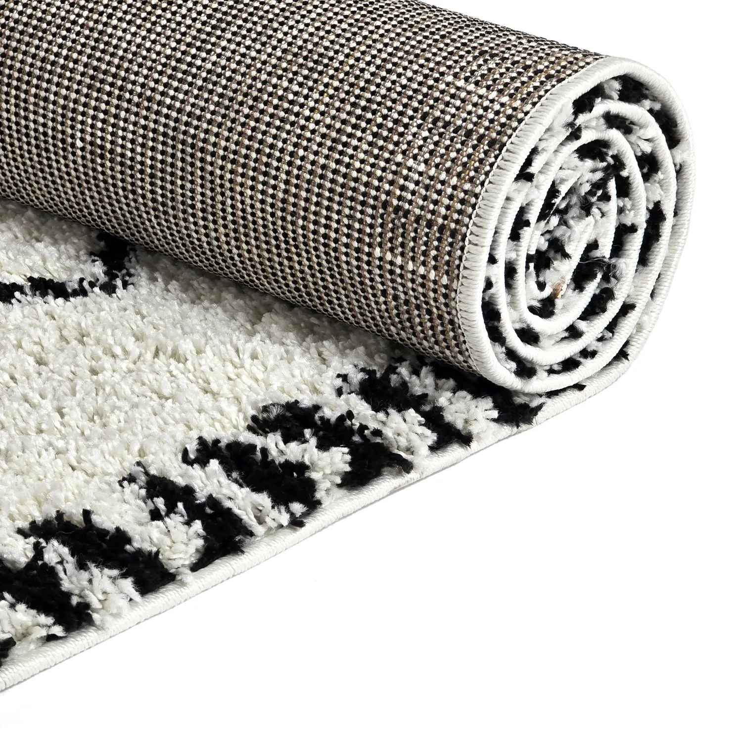 Shaggy rugs - Tiznit (white/black)