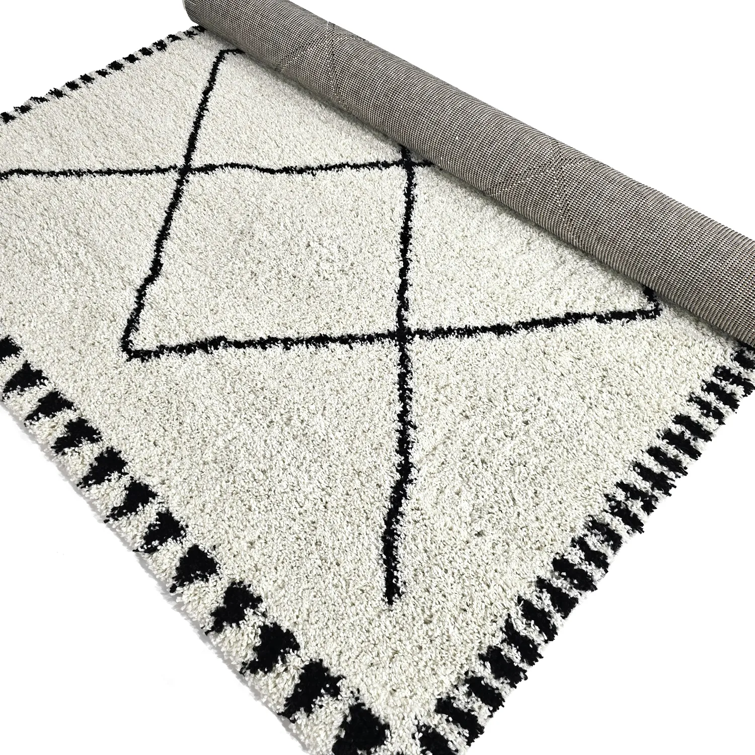 Shaggy rugs - Tiznit (white/black)
