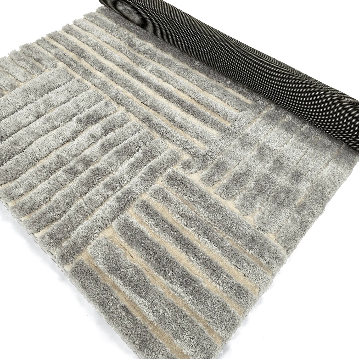 Shaggy rugs - Tyros (cream/grey)