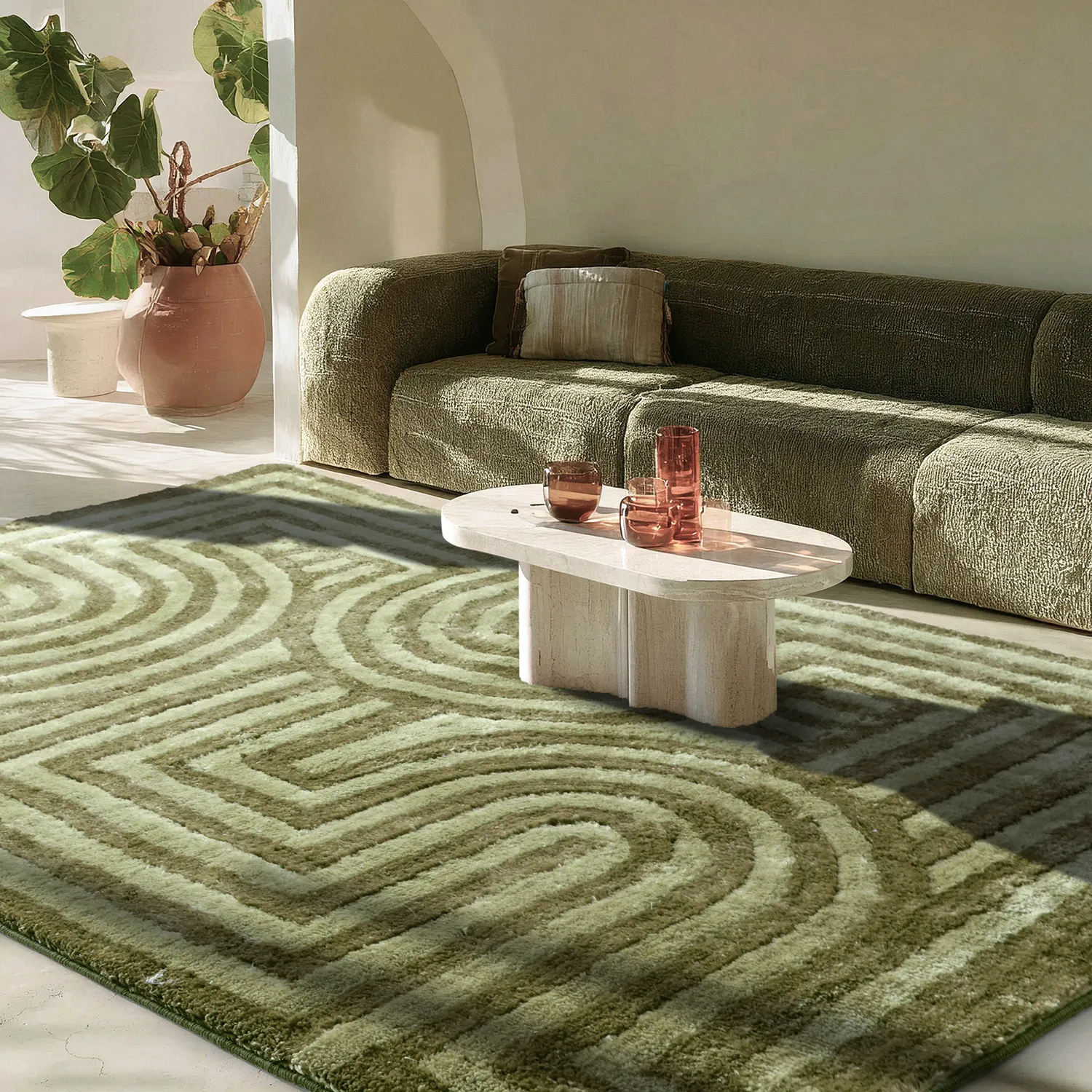 Shaggy rugs - Volos (green)