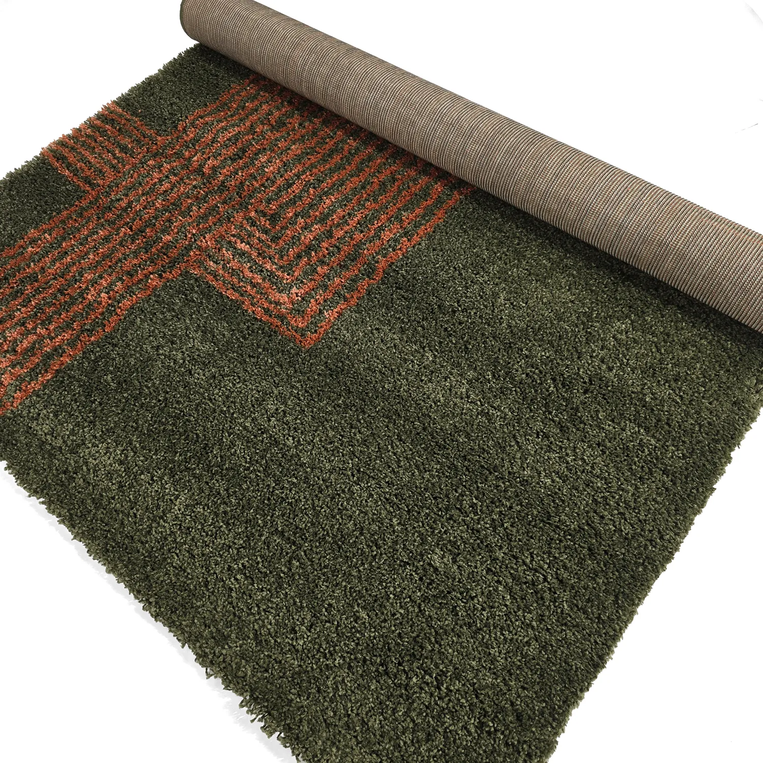 Shaggy rugs - Zagora (green/orange)