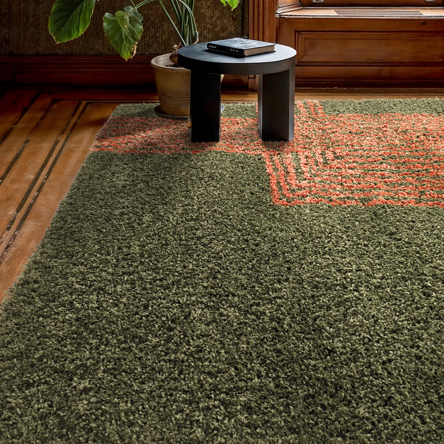 Shaggy rugs - Zagora (green/orange)