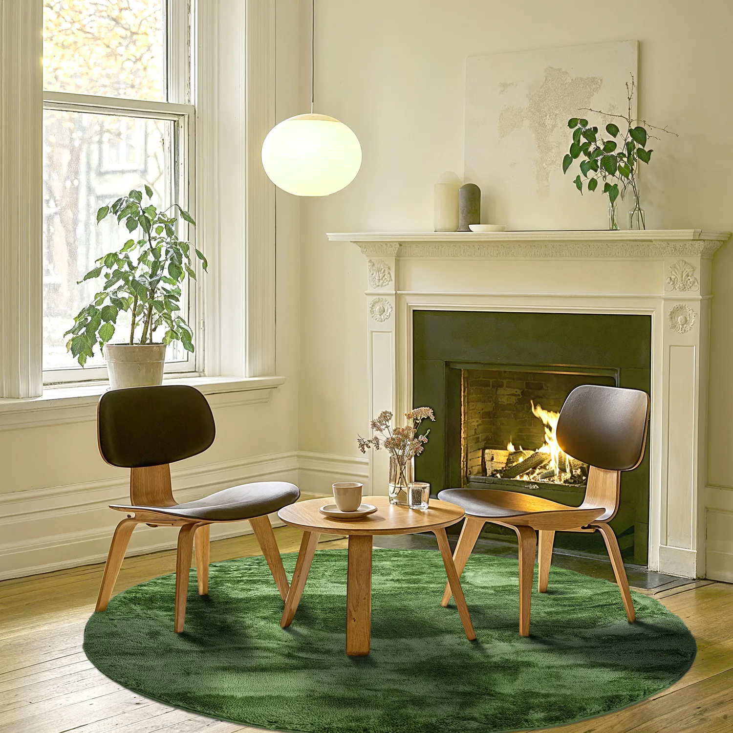Round rugs - Aranga Super Soft Fur (olive)