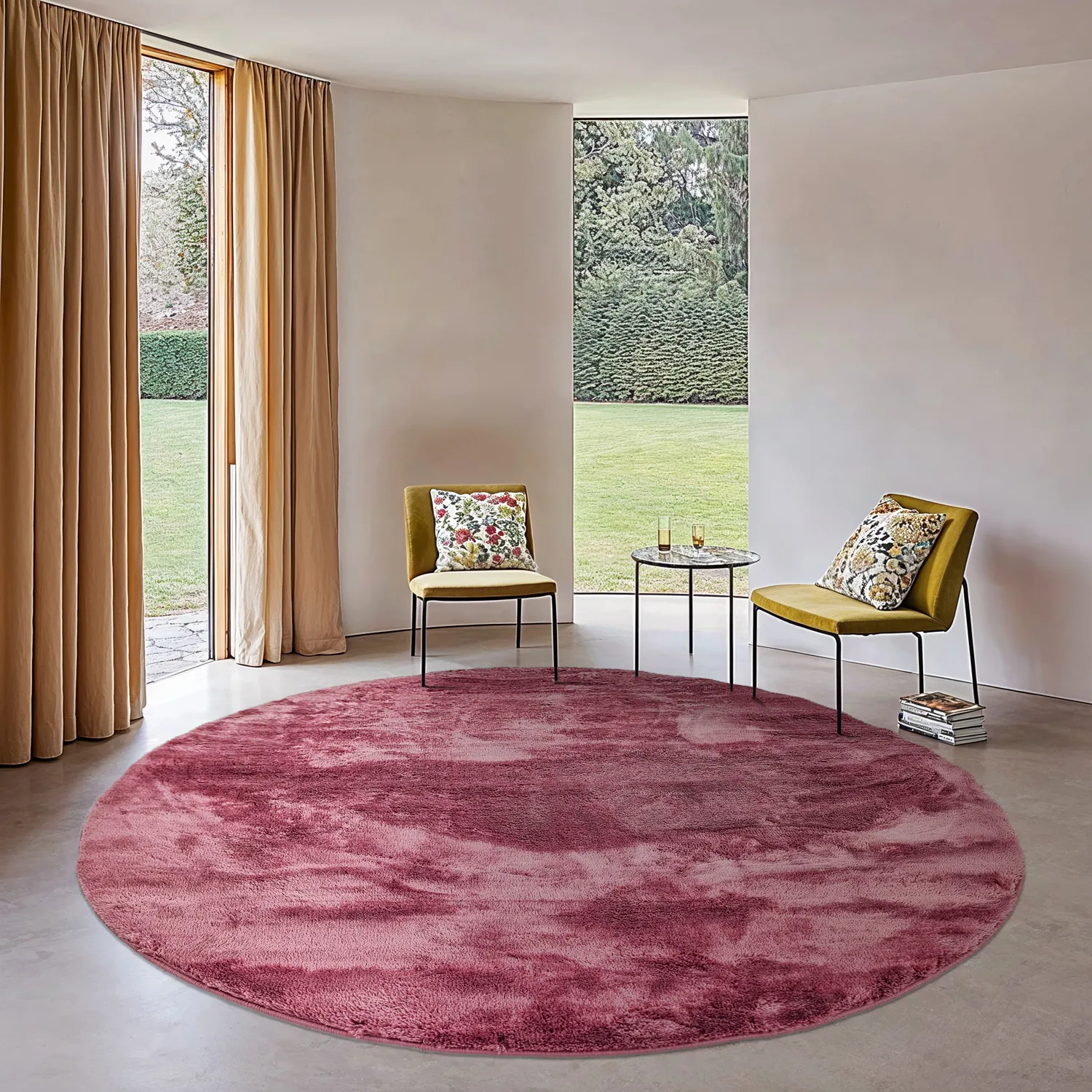 Round rugs - Aranga Super Soft Fur (rose)