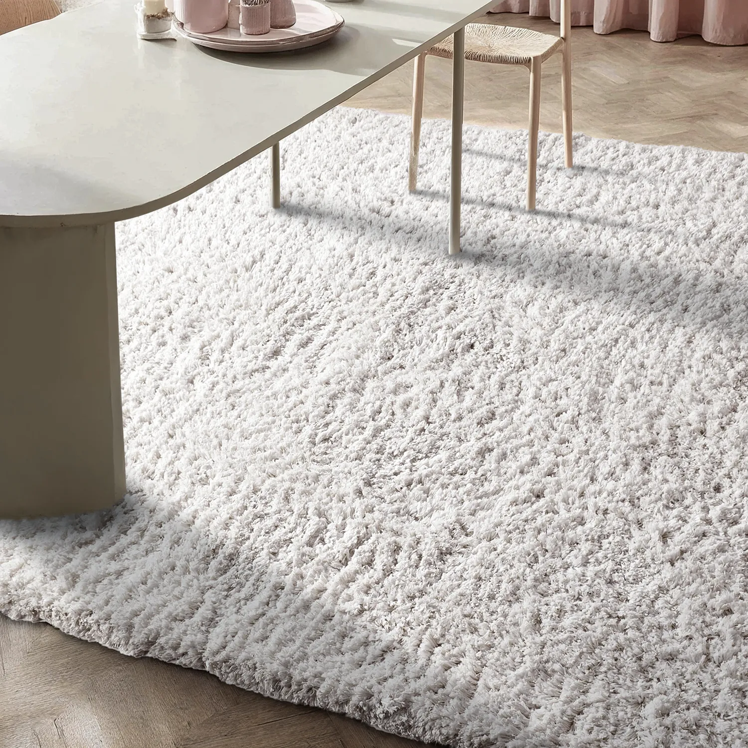 Shaggy rugs - Combarro Solid Cotton Shaggy (cream)